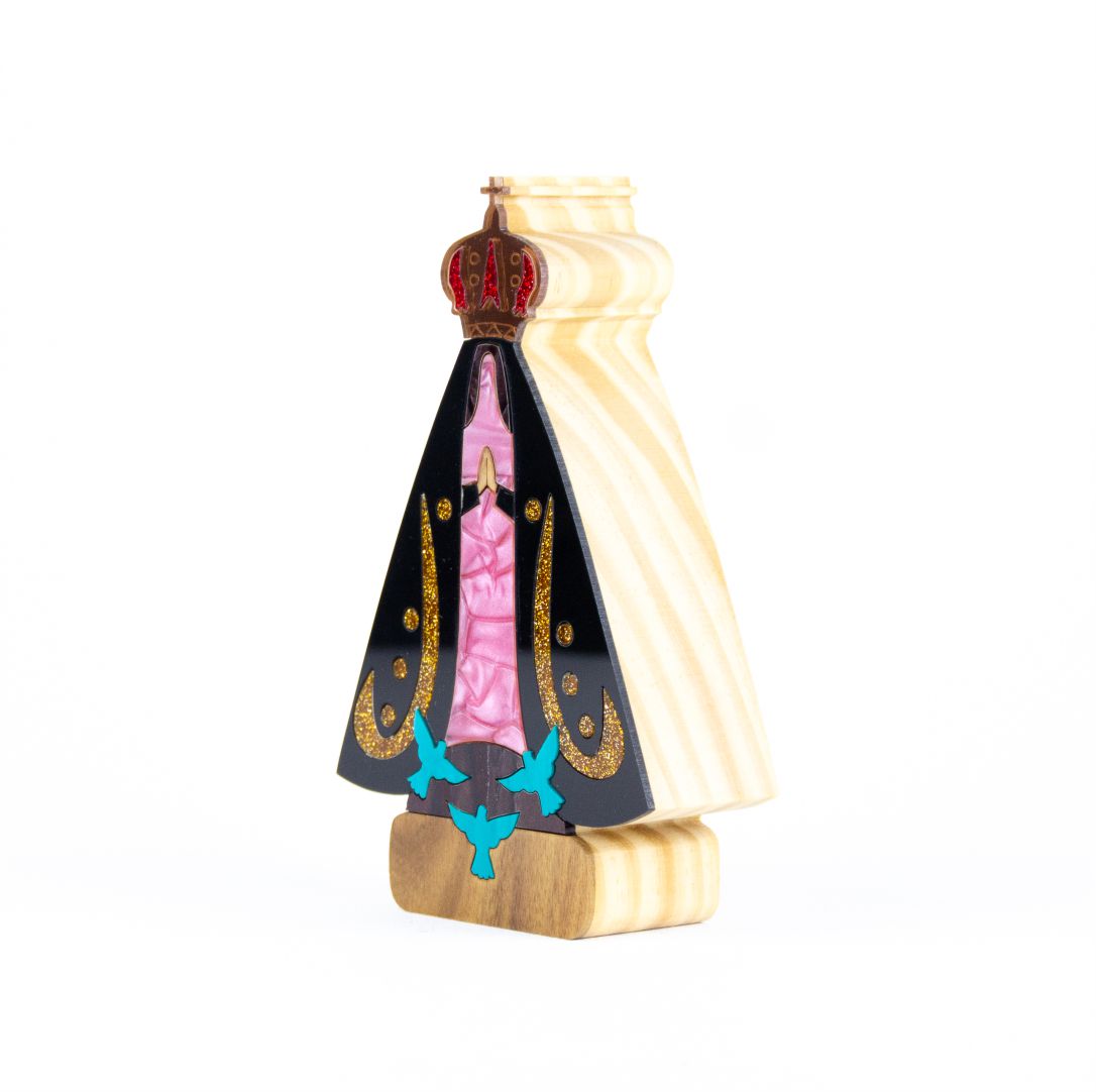 Sculpture Our Lady of Aparecida Sophisticated Rose G Patricia Maranhão