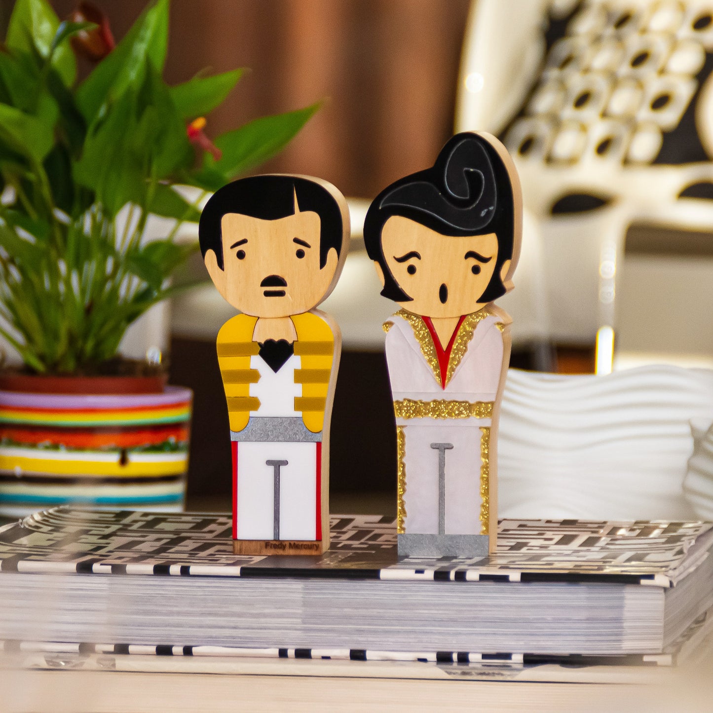 Kokeshi Wood Sculpture Elvis Presley