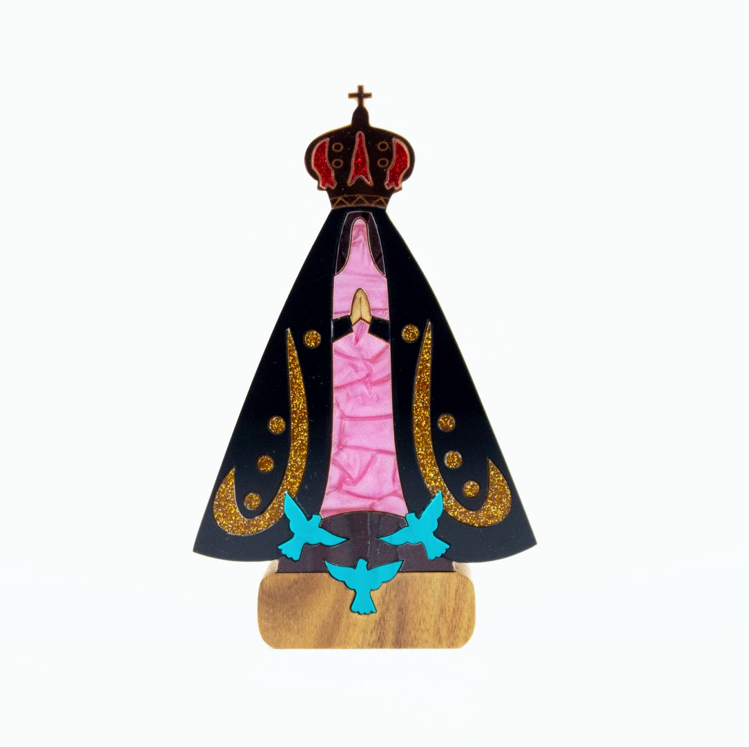 Sculpture Our Lady of Aparecida Sophisticated Rose G Patricia Maranhão