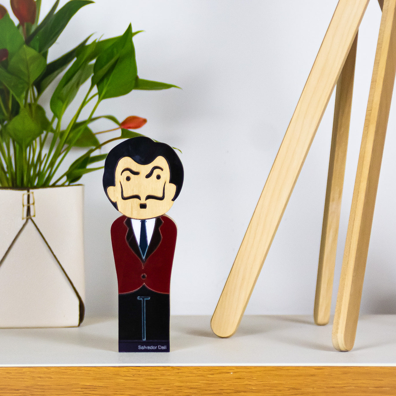 Kokeshi Wood Sculpture Salvador Dalí