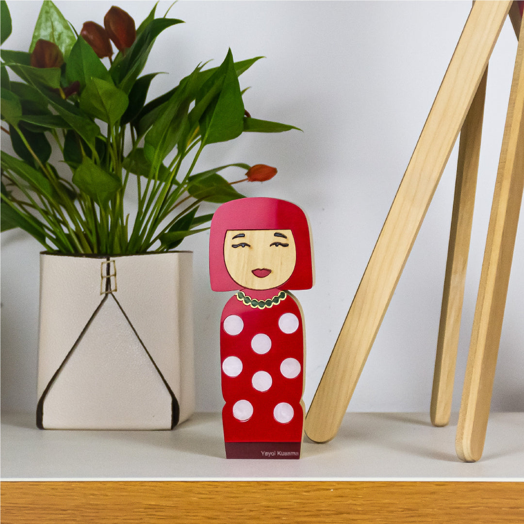 Kokeshi Wood Sculpture Kusama