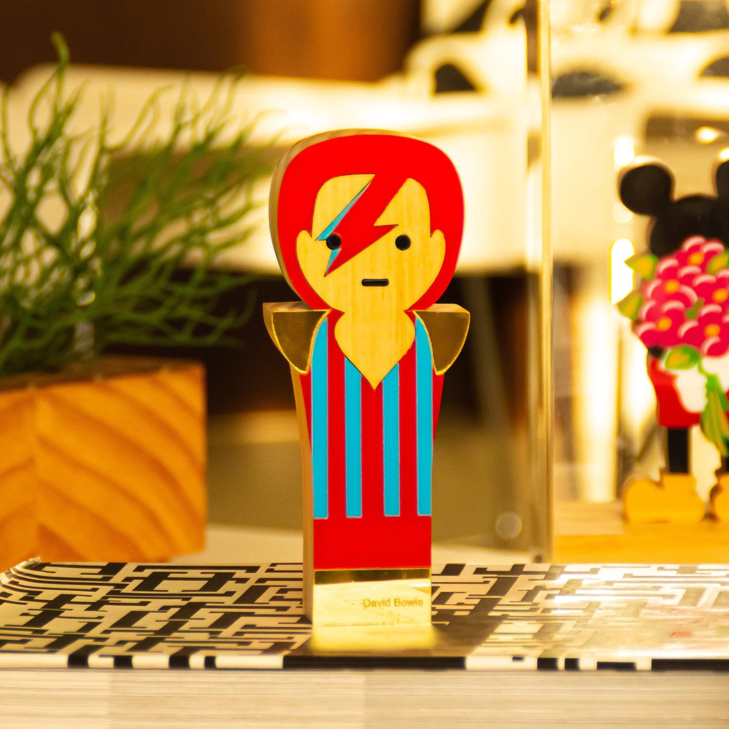 Kokeshi Wood Sculpture David Bowie