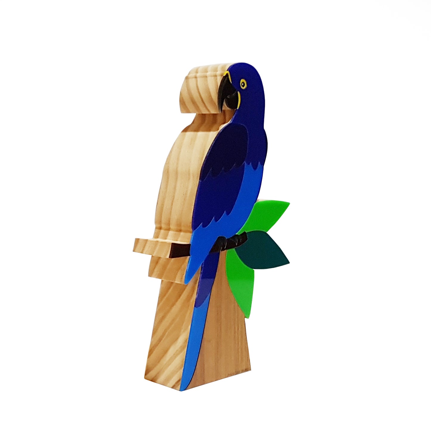 Blue Macaw Wood Sculpture G Patricia Maranhão