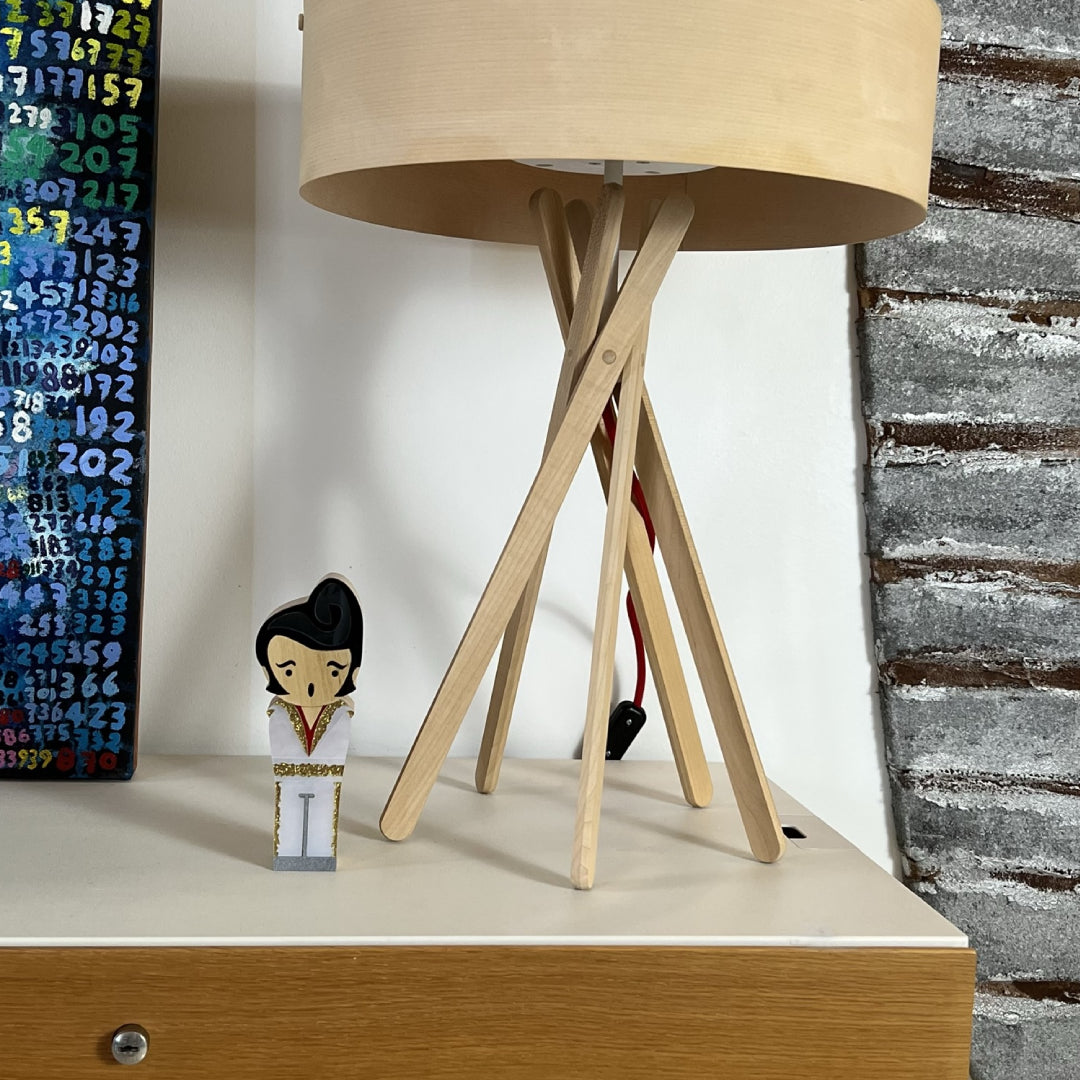 Kokeshi Wood Sculpture Elvis Presley
