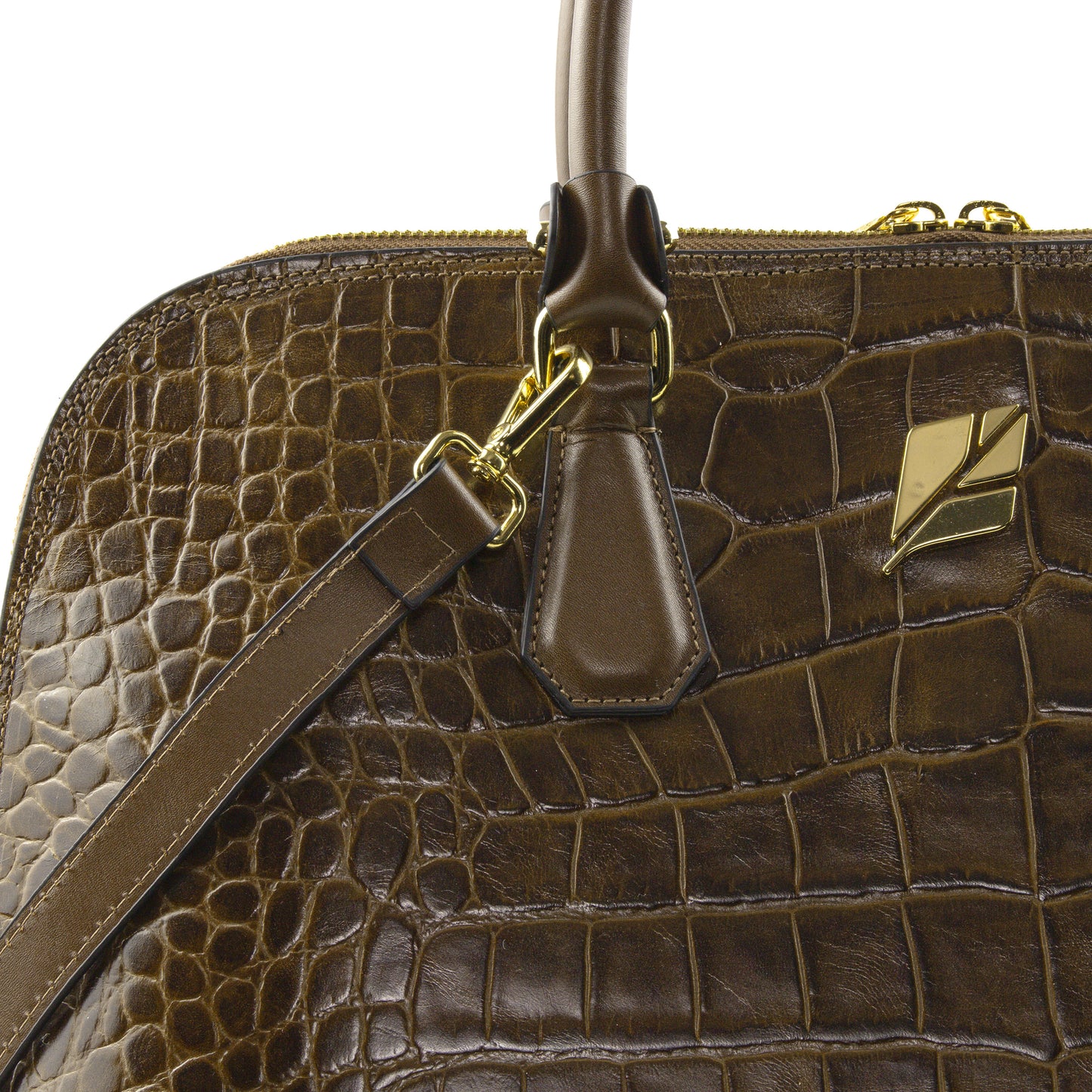 Bolsa Bowling Serena Croco G Caramelo Patrícia Maranhão