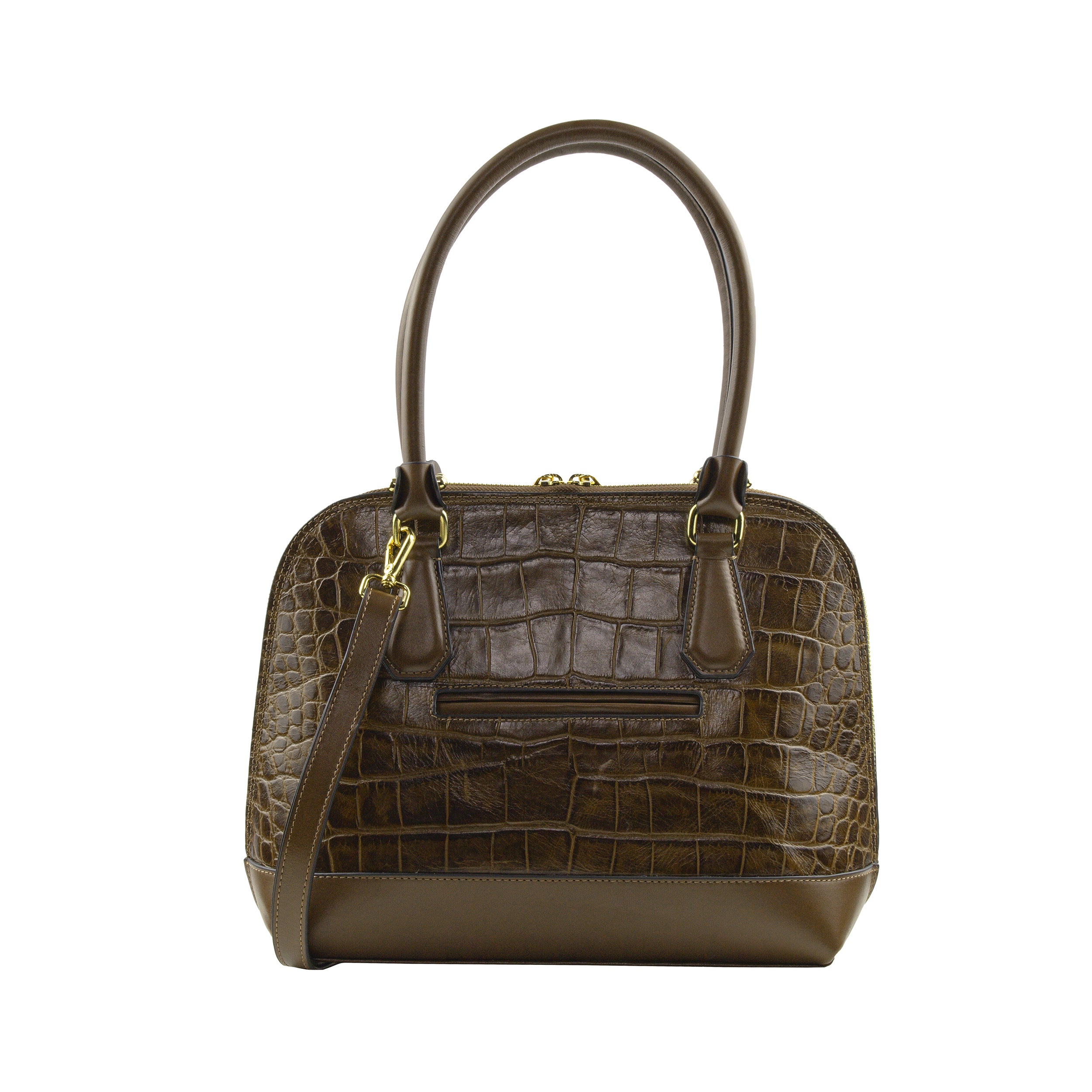 Serena Croco M Caramel Bowling Bag by Patrícia Maranhão