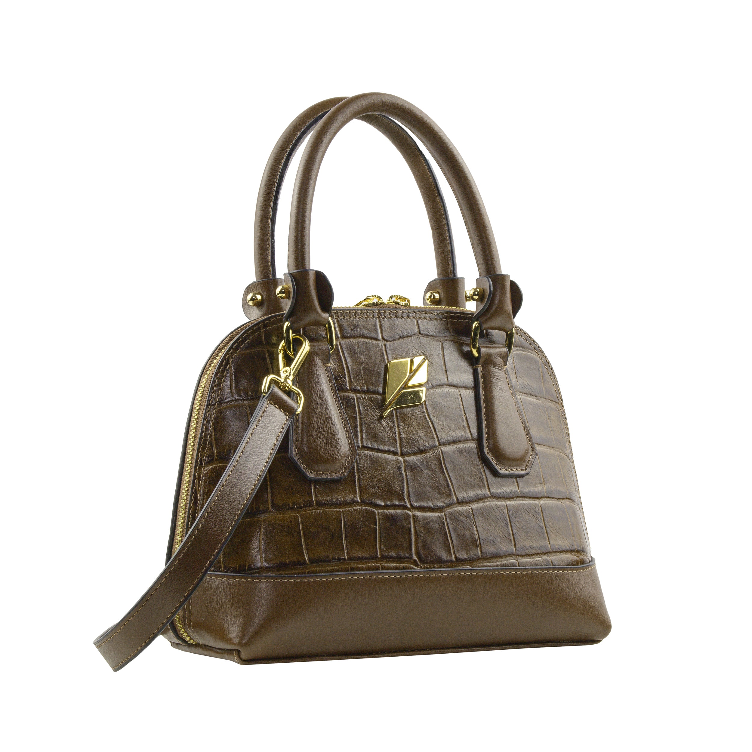 Serena Croco P Caramel Bowling Bag by Patrícia Maranhão
