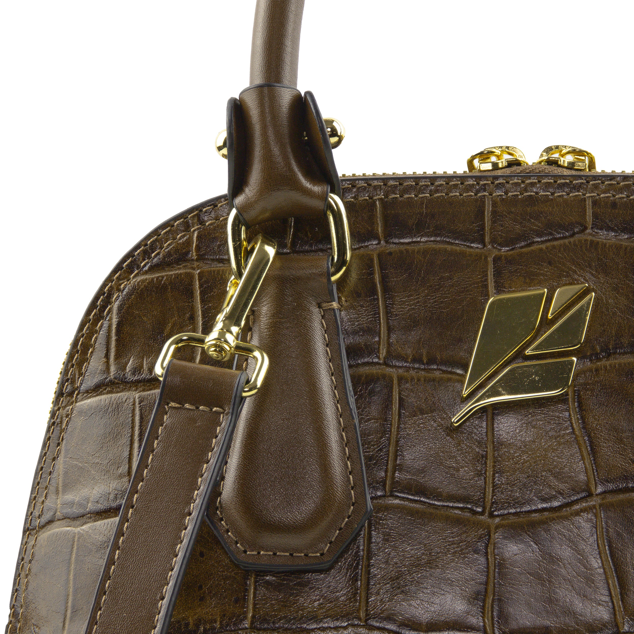 Serena Croco P Caramel Bowling Bag by Patrícia Maranhão