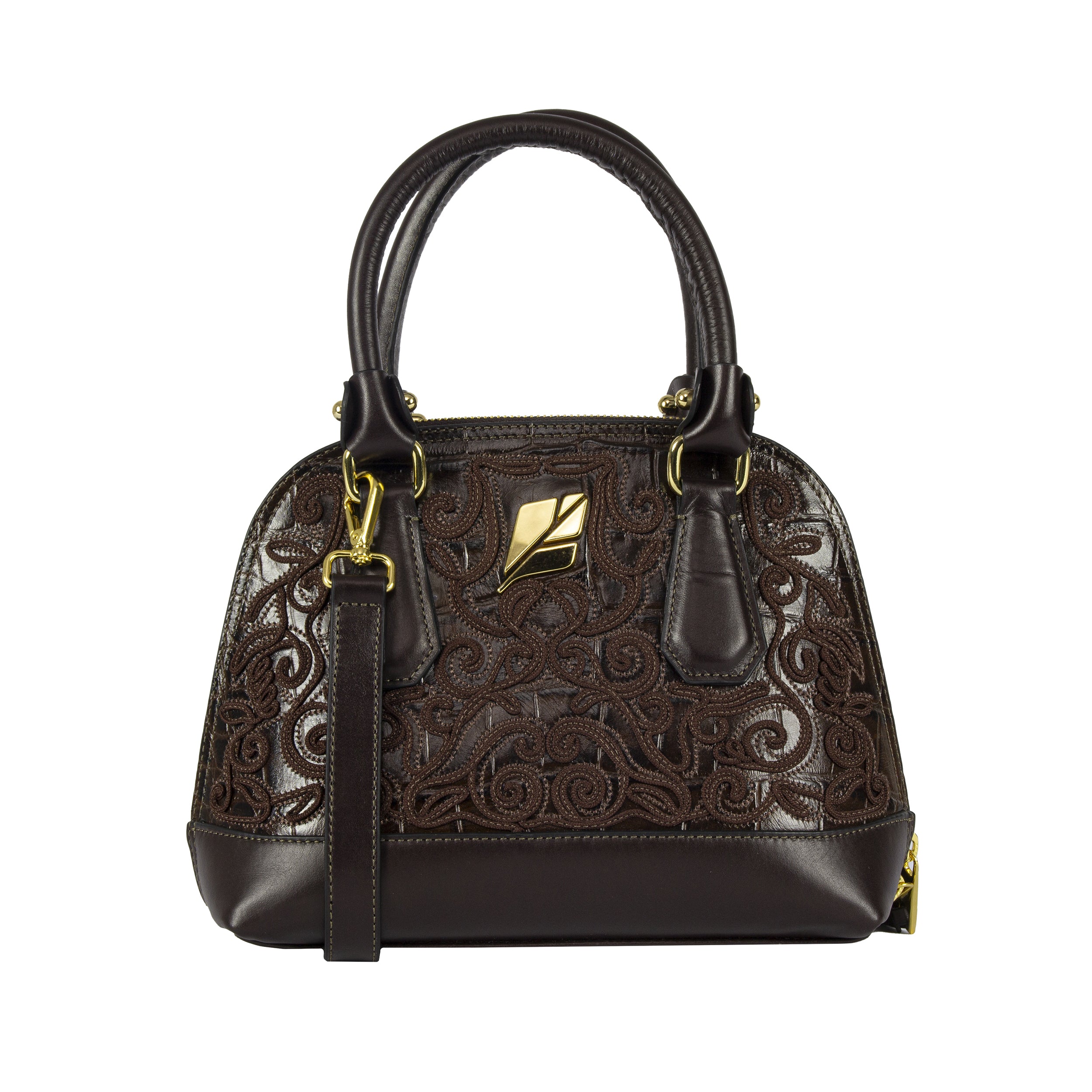 Serena Baroque Bowling Bag, Pine Nut Size, Patricia Maranhão