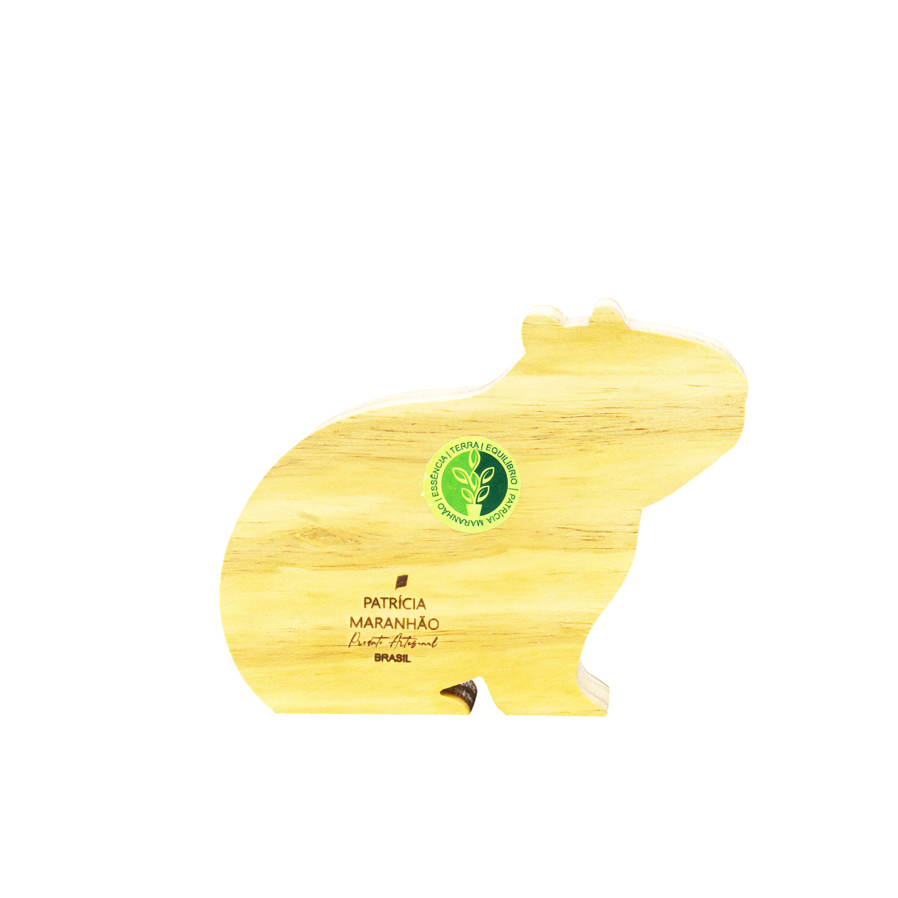 Capybara Wood Sculpture by New Patricia Maranhão