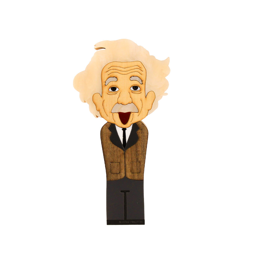 Kokeshi Wood Sculpture Albert Einstein