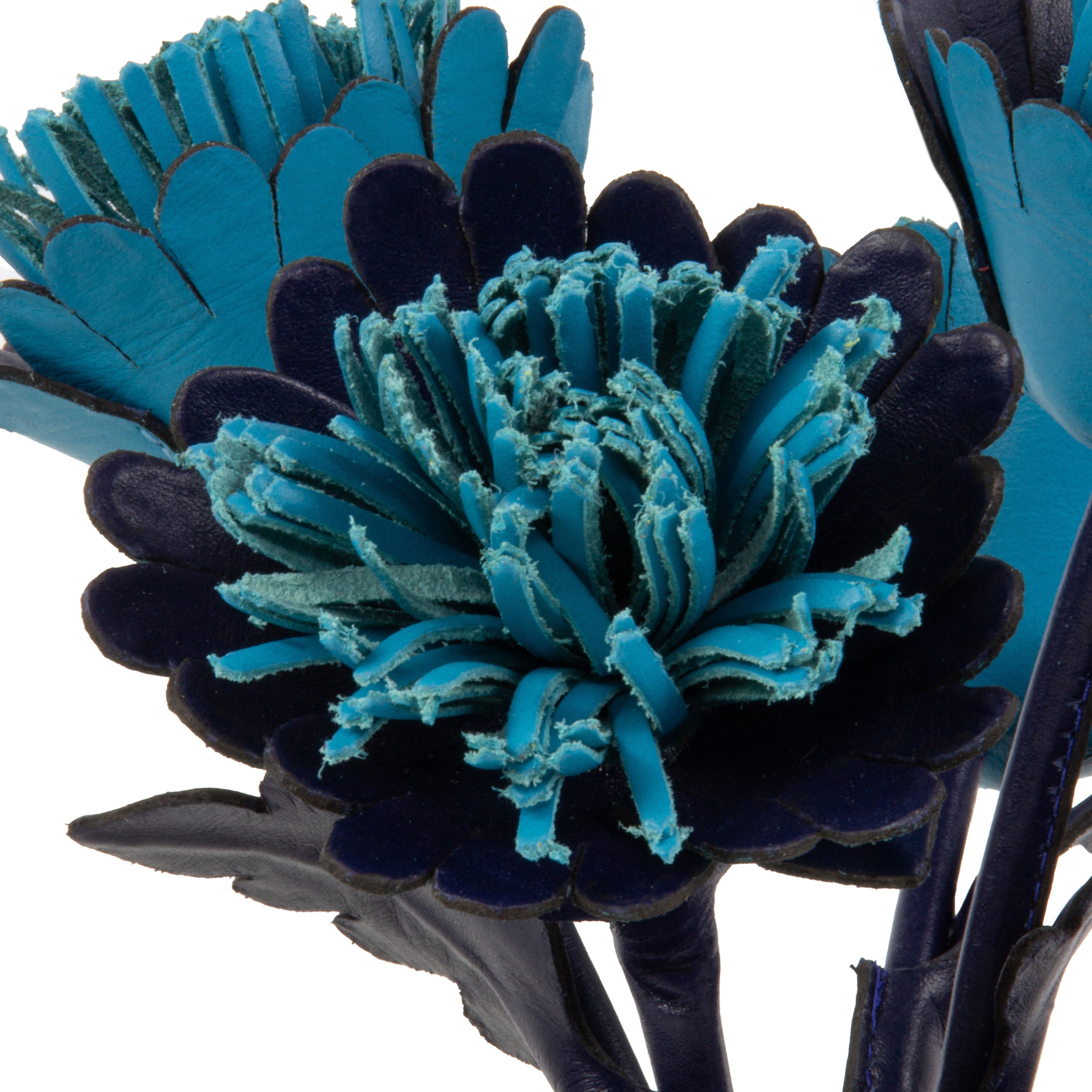 Navy Blue Gerbera Plant Pot in Leather by Patrícia Maranhão