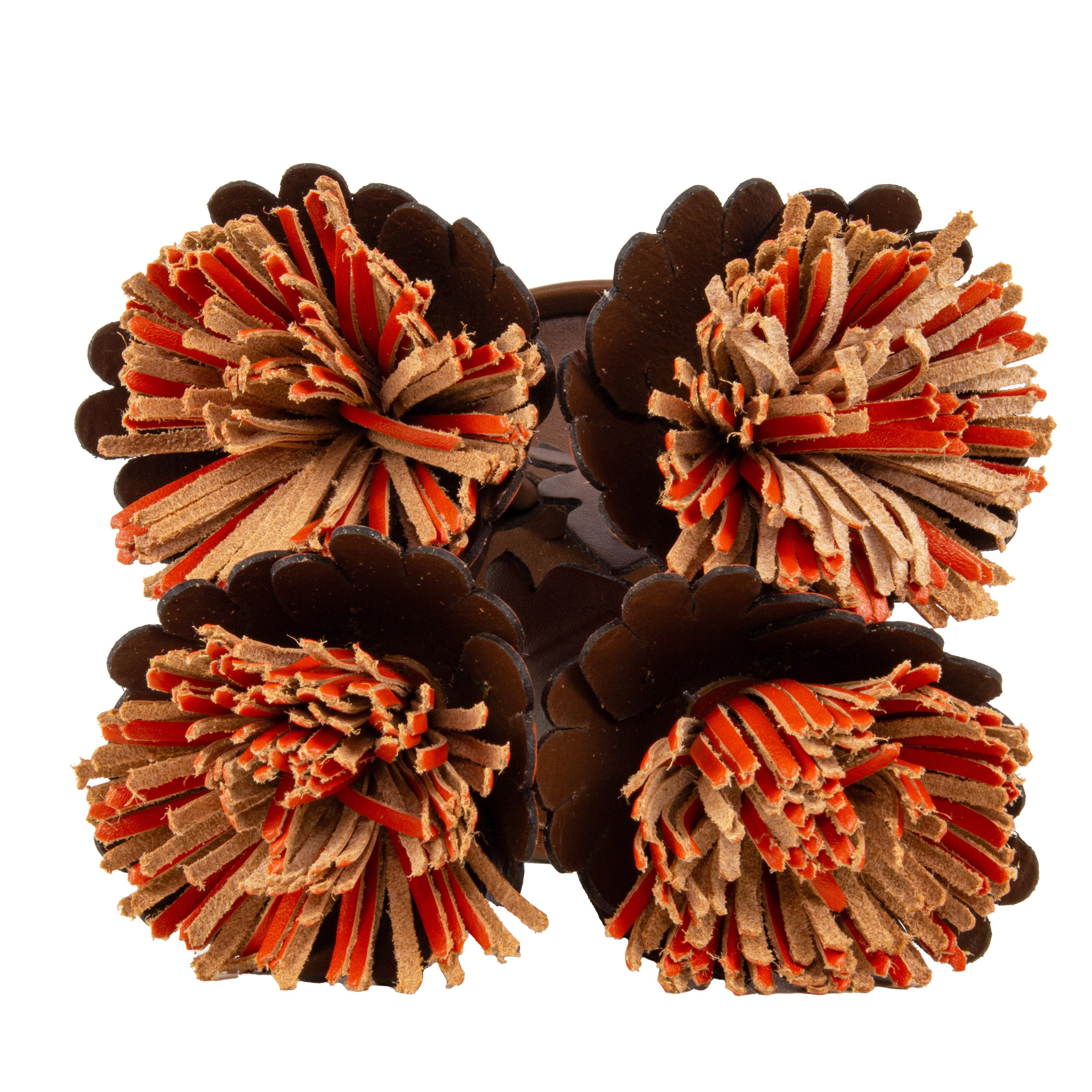 Orange Gerbera Plant Pot in Leather by Patrícia Maranhão
