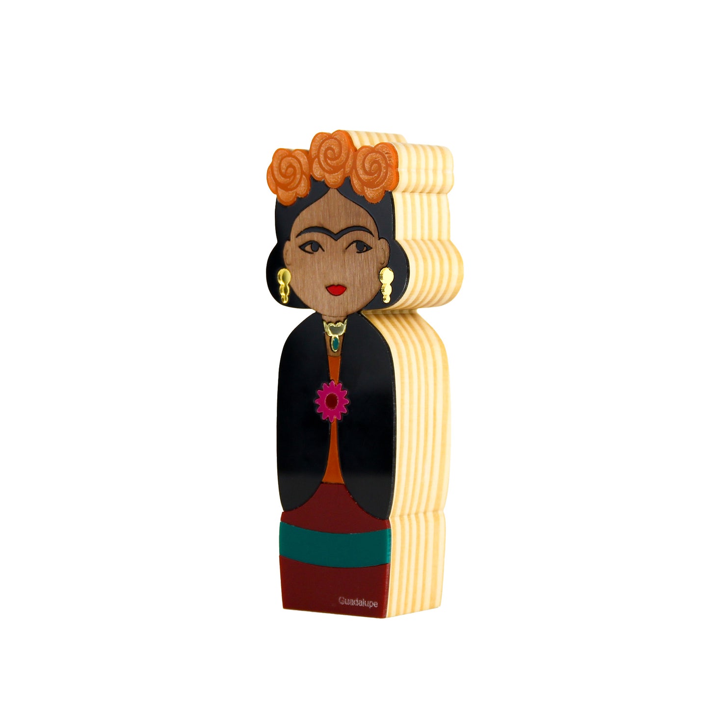 Kokeshi Wood Sculpture Frida