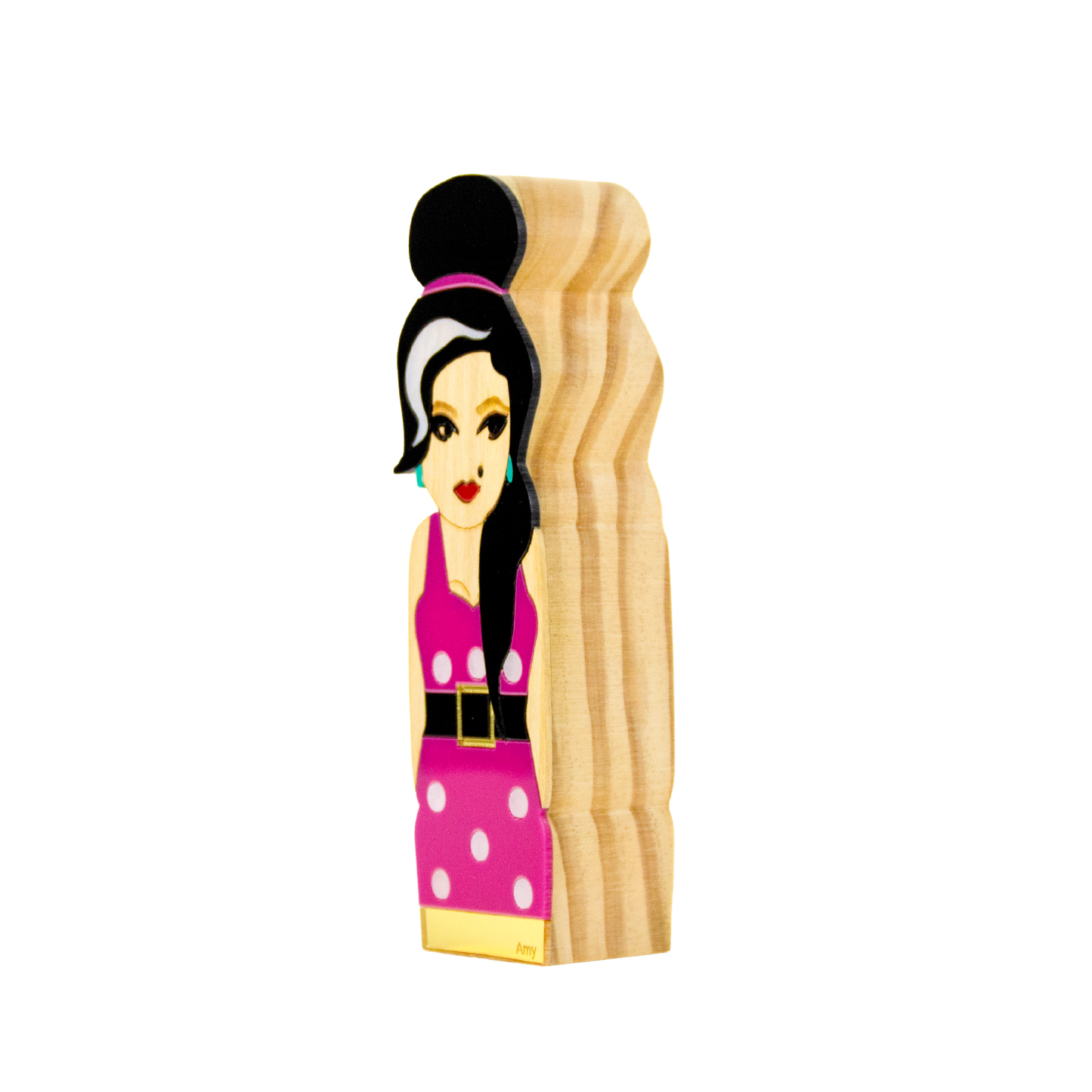 Kokeshi Wood Sculpture Amy Winehouse