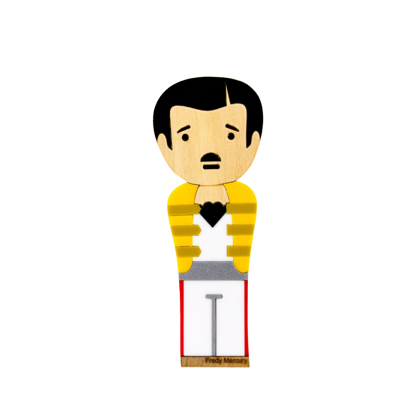 Kokeshi Wood Sculpture Freddie Mercury