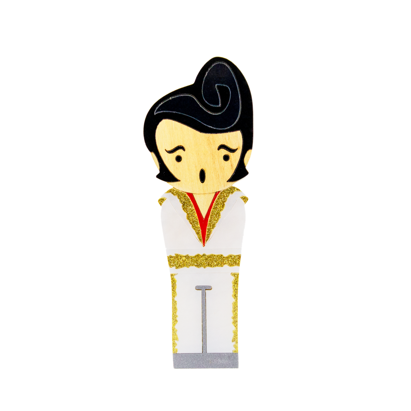Kokeshi Wood Sculpture Elvis Presley