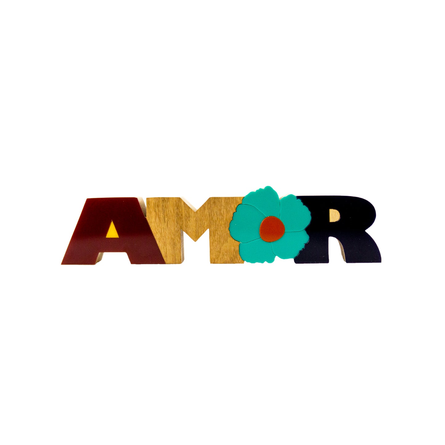 Wood Sculpture Word Love Floral Mini Patricia Maranhão