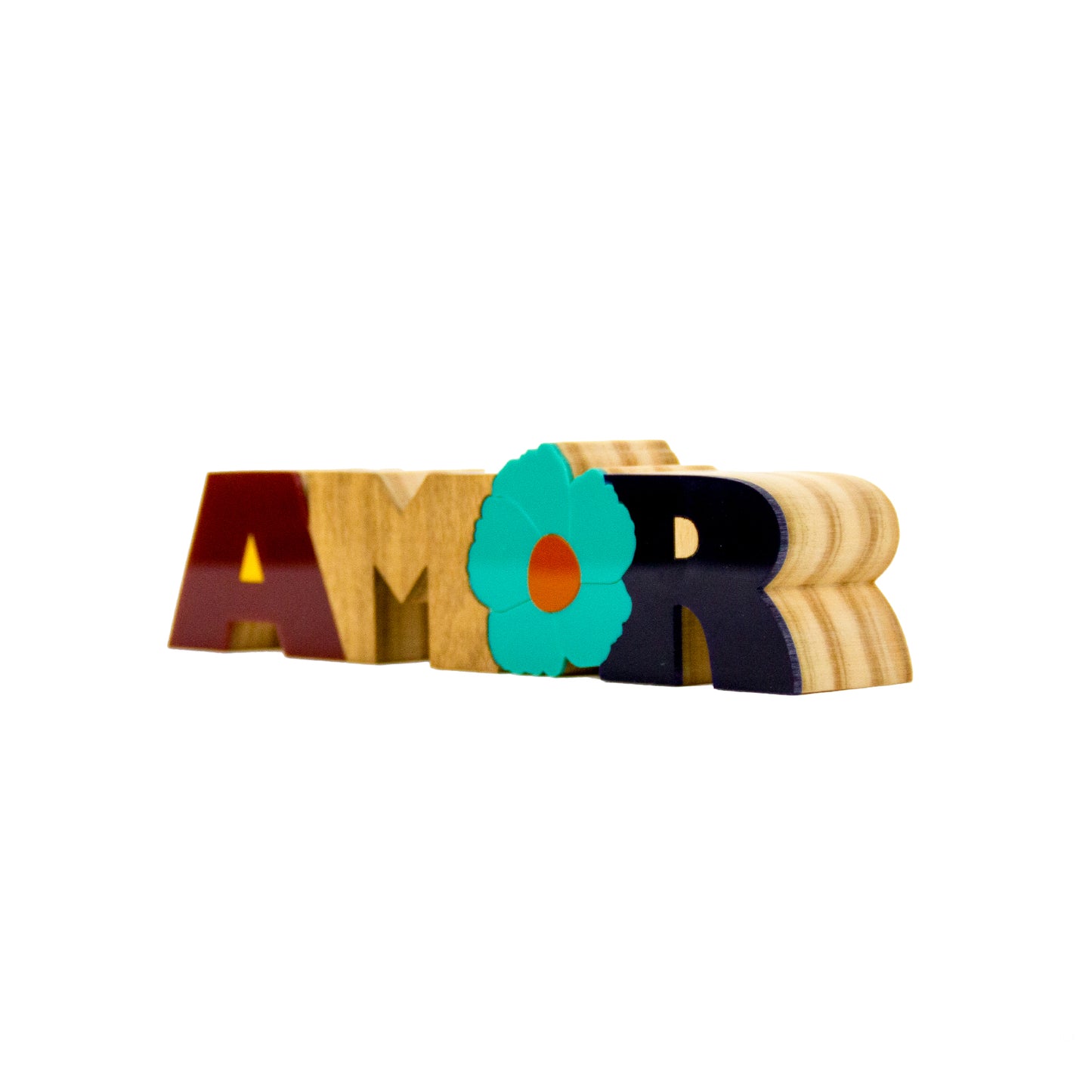 Wood Sculpture Word Love Floral Mini Patricia Maranhão