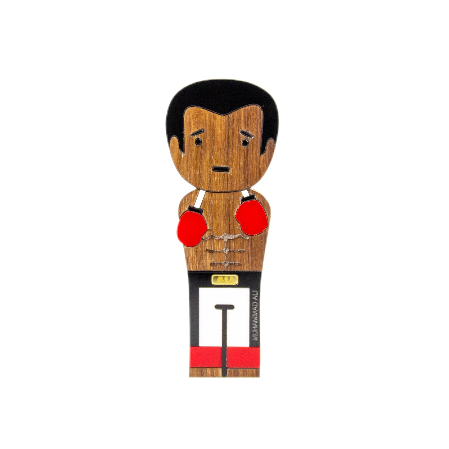 Kokeshi Wood Sculpture Muhammad Ali