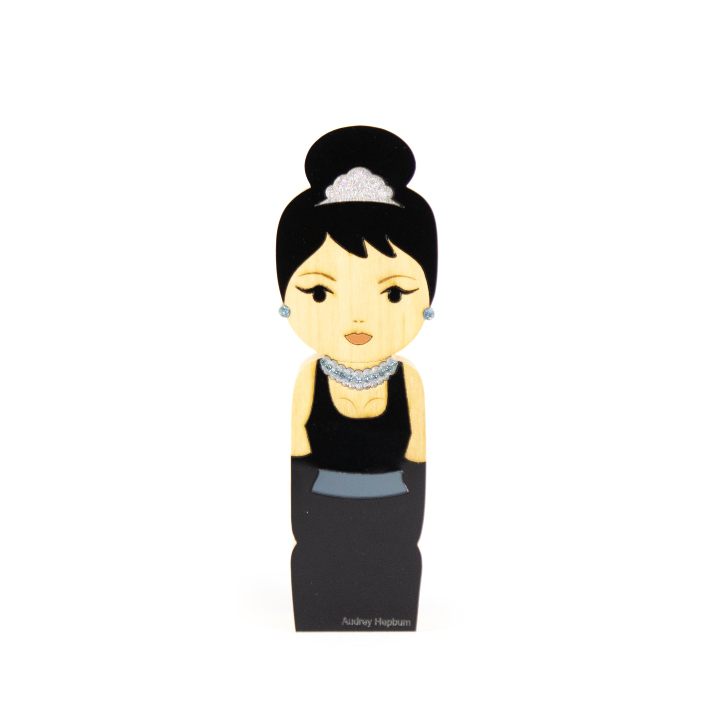 Kokeshi Wood Sculpture Audrey Hepburn