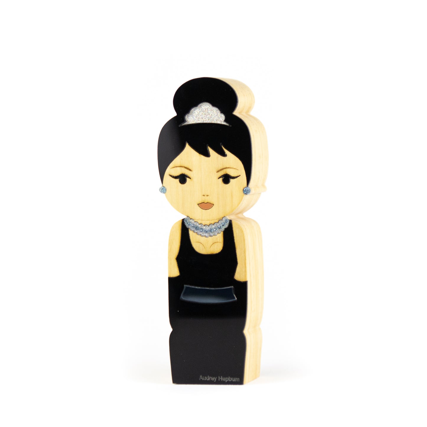 Kokeshi Wood Sculpture Audrey Hepburn