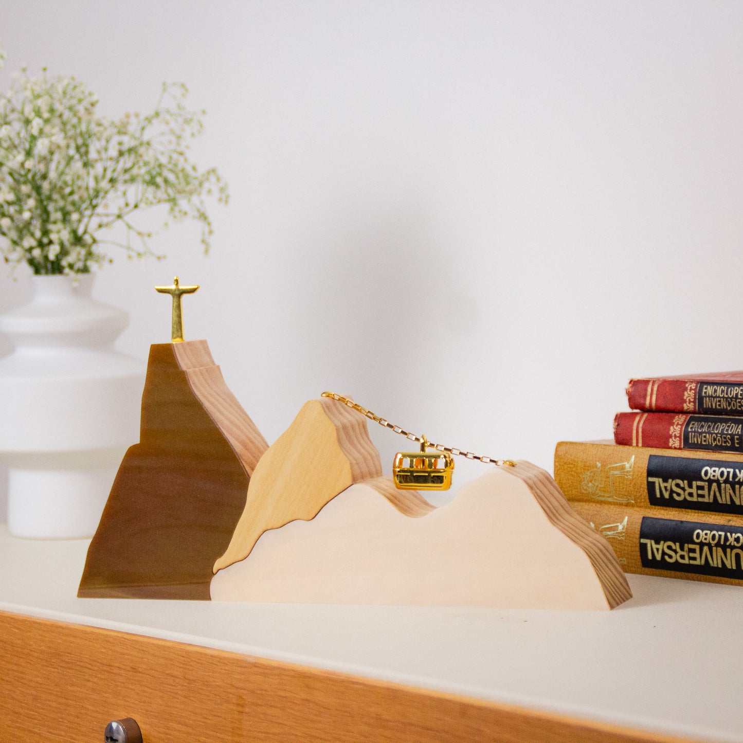 Wooden Sculpture Landscape Gold River Medium Patricia Maranhão