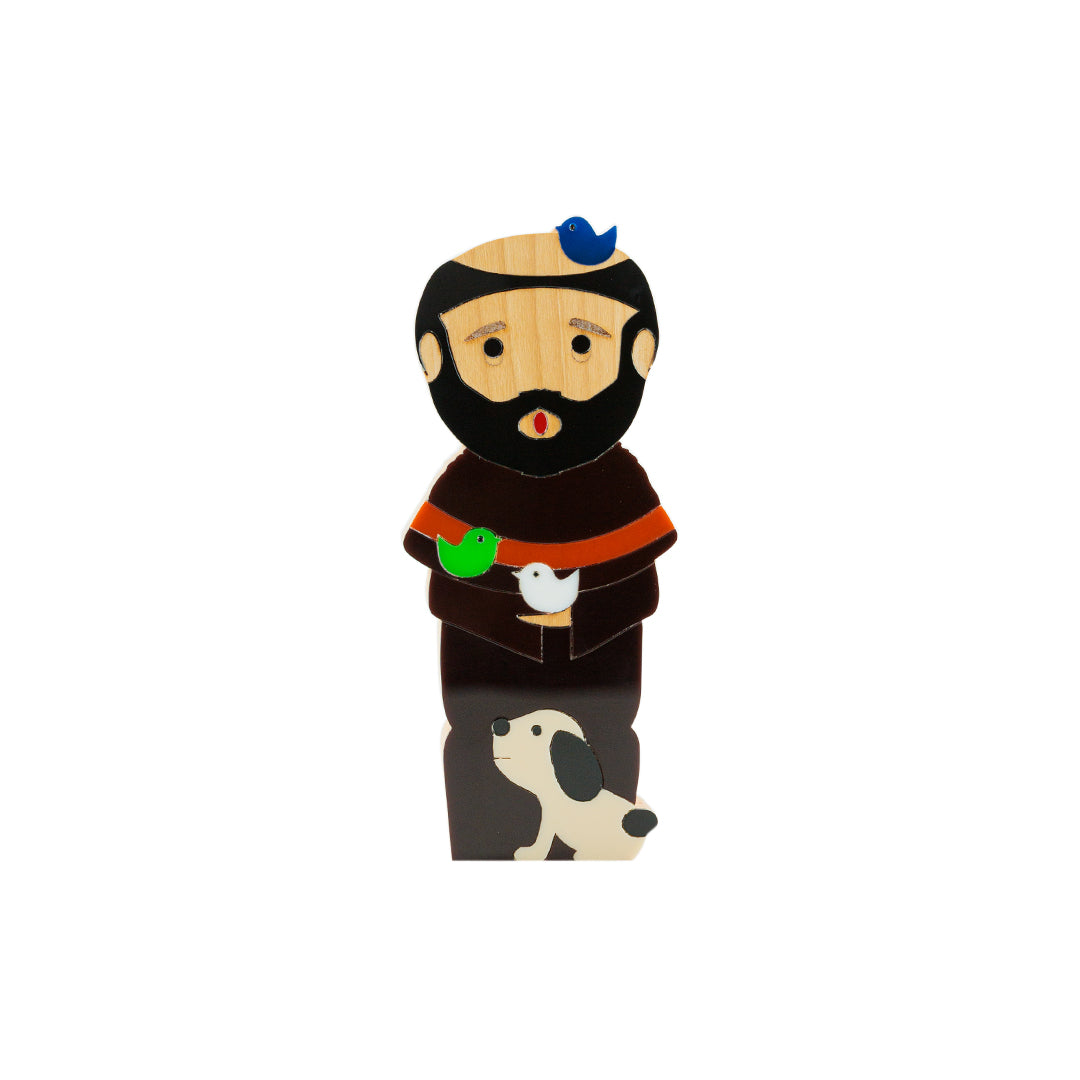 Kokeshi Wood Sculpture Saint Francis of Assisi