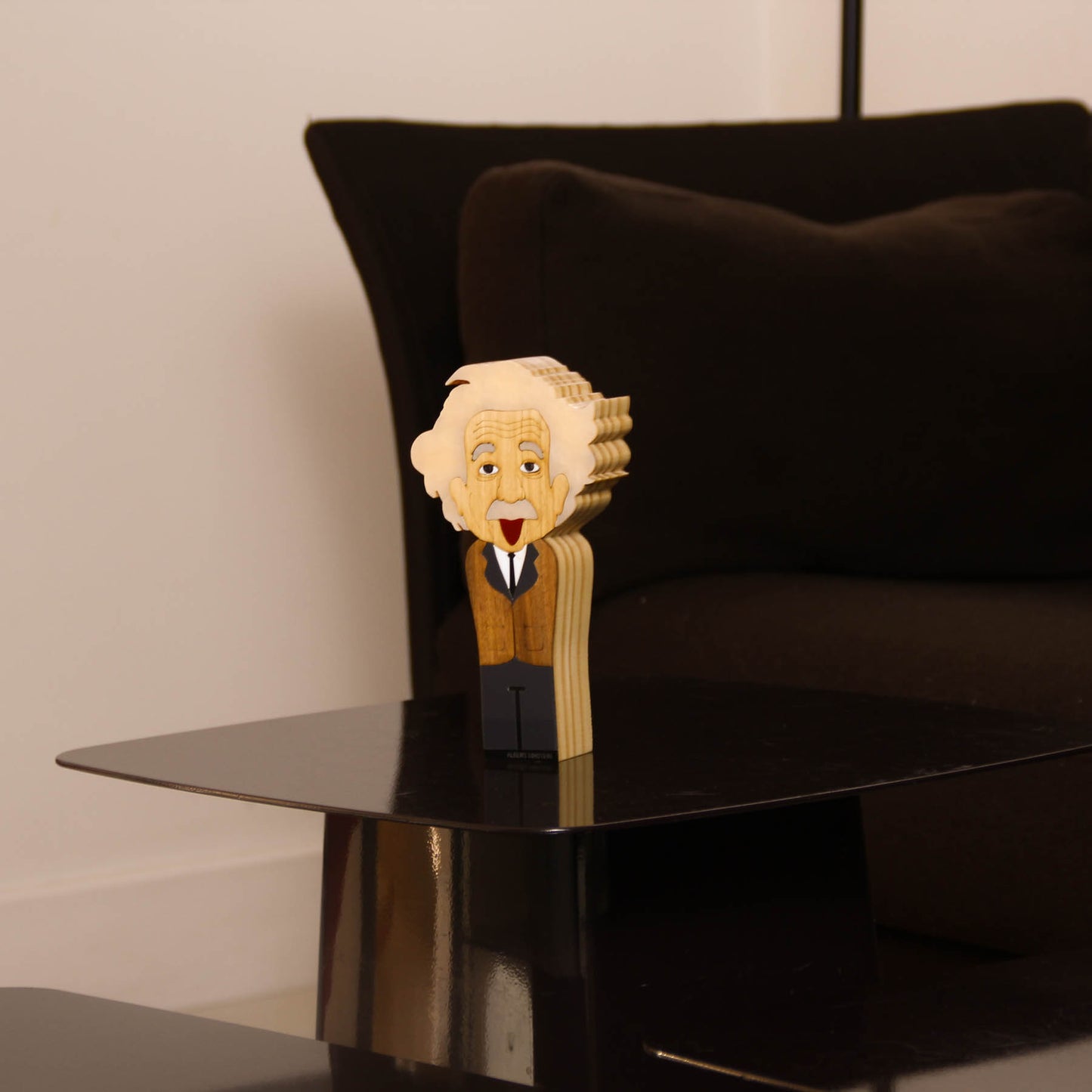 Kokeshi Wood Sculpture Albert Einstein