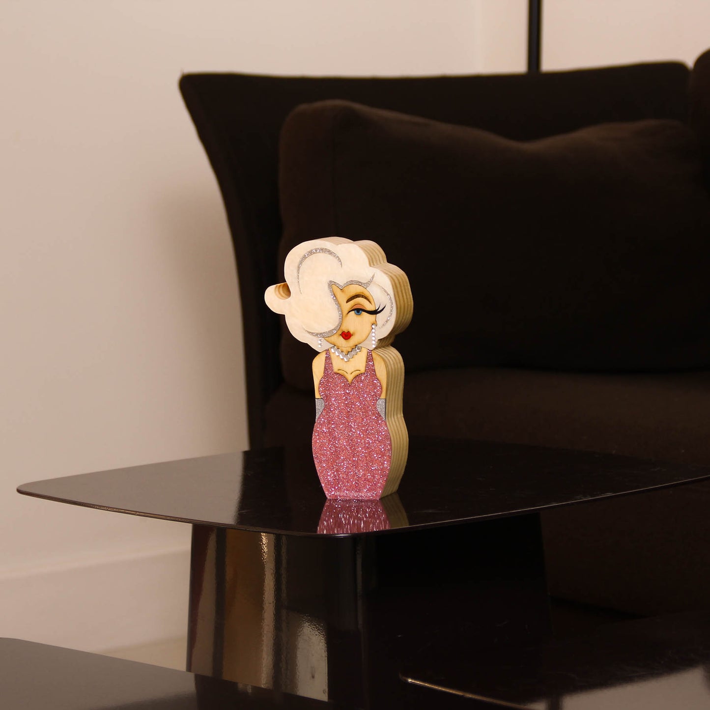 Kokeshi Wood Sculpture Marilyn Monroe