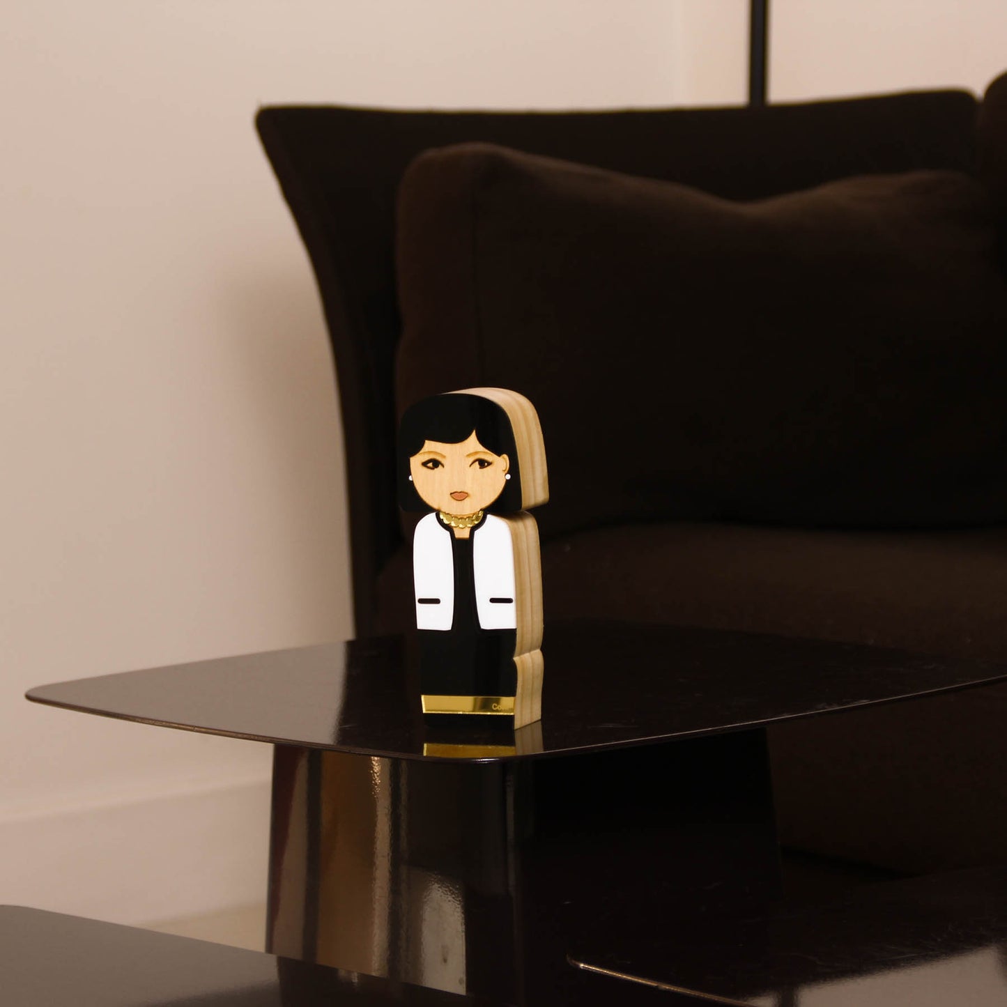 Kokeshi Wood Sculpture Gabrielle Coco Chanel