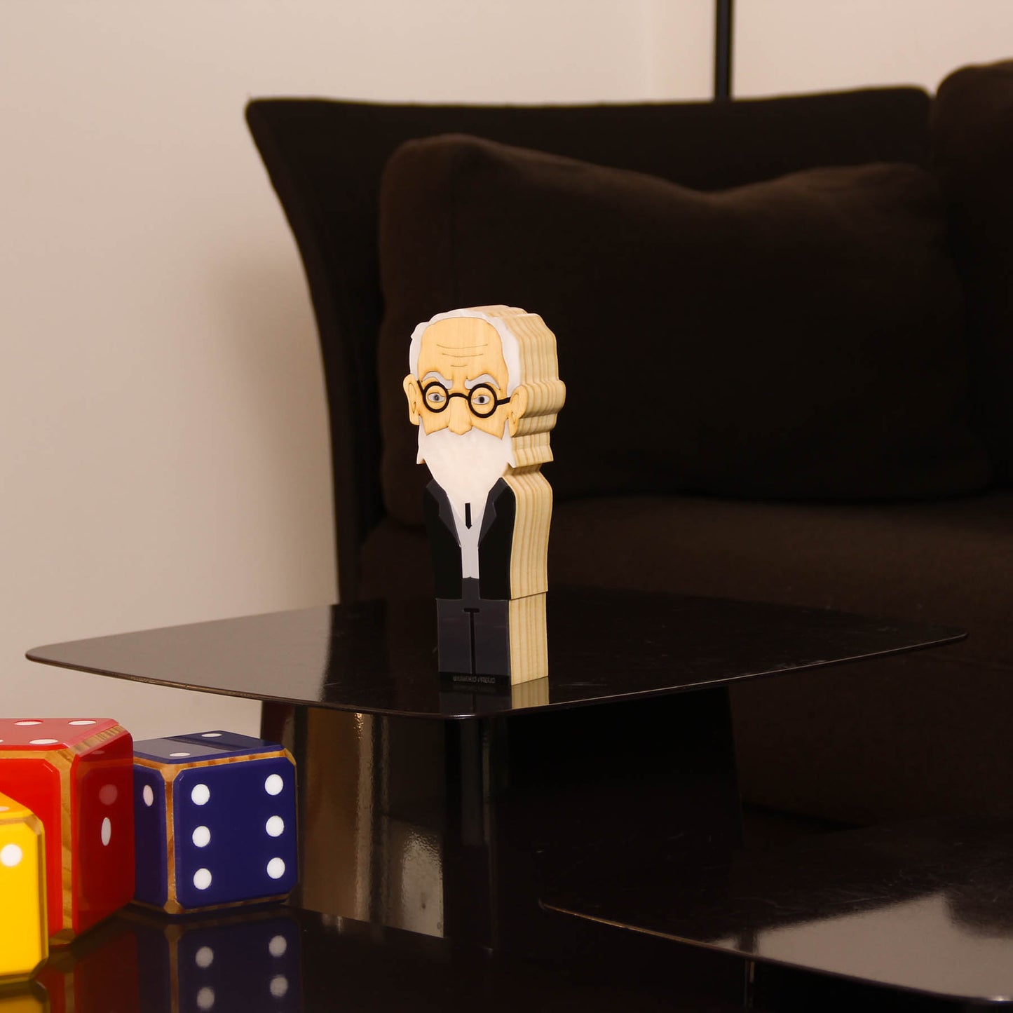 Kokeshi Wood Sculpture Sigmund Freud