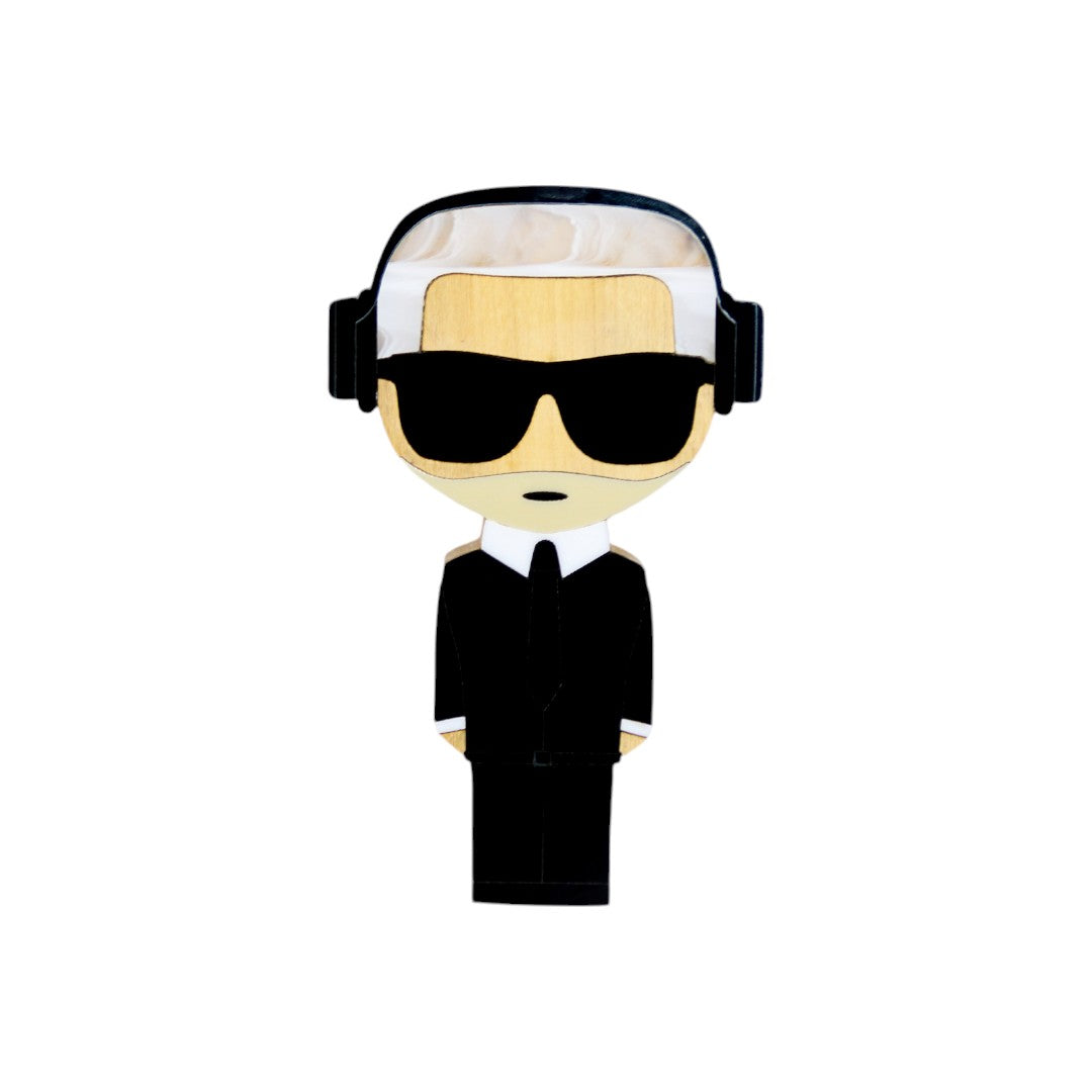 Kokeshi Wood Sculpture Karl Lagerfeld