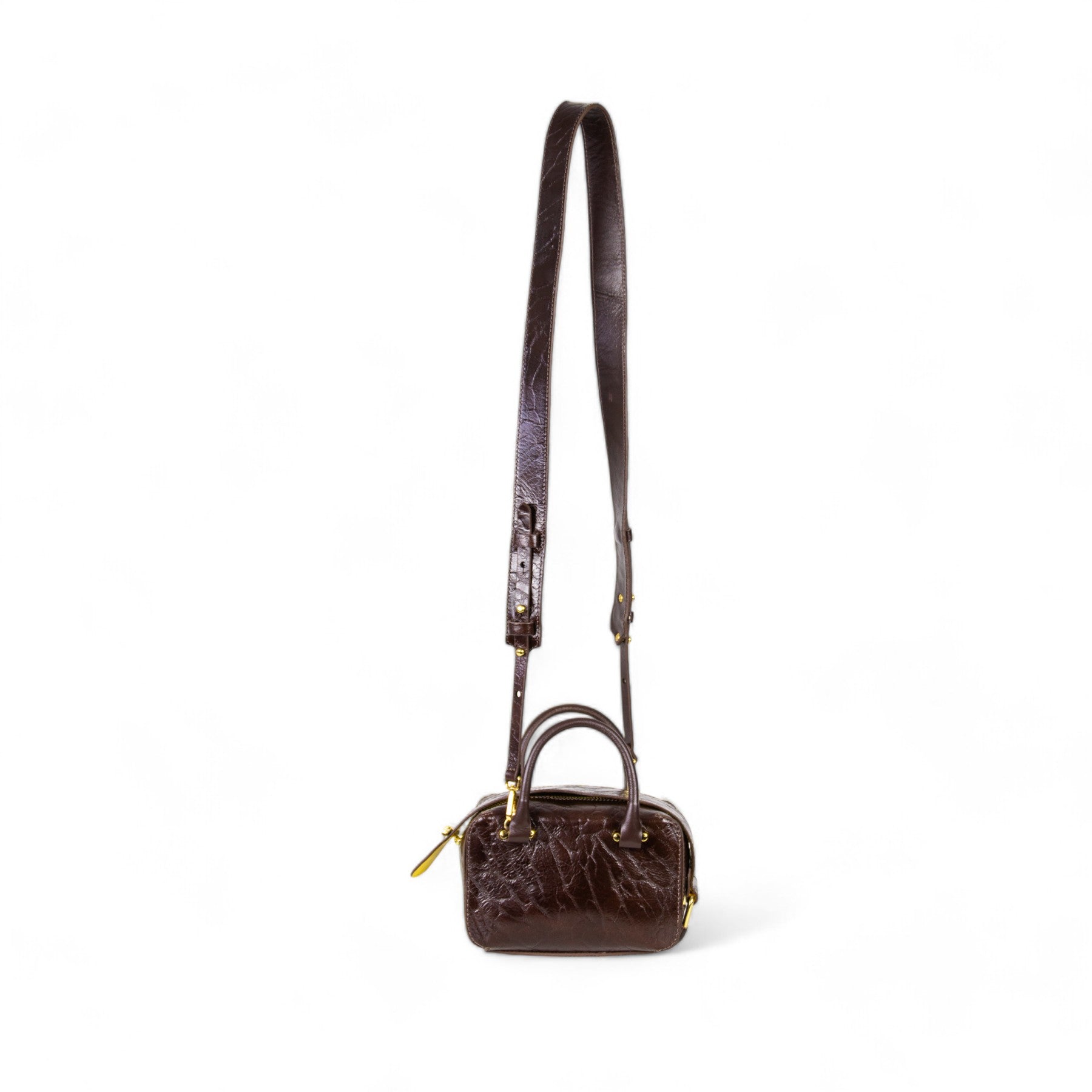 Gisele Mini Crossbody Bag in Genuine Brown Leather by Patrícia Maranhão