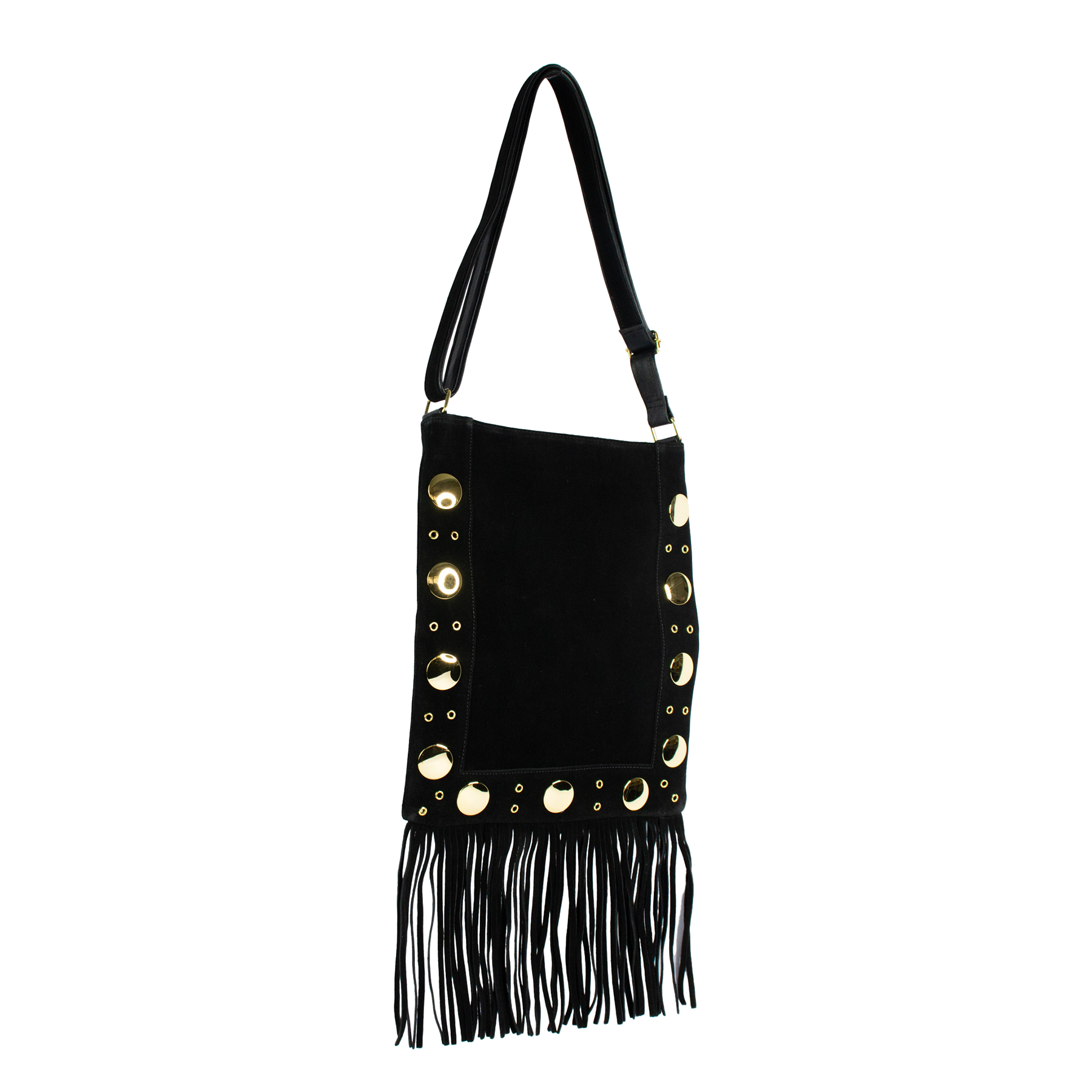 Bolsa Tiracolo Boho James Couro Legítimo Com Franjas Patrícia Maranhão
