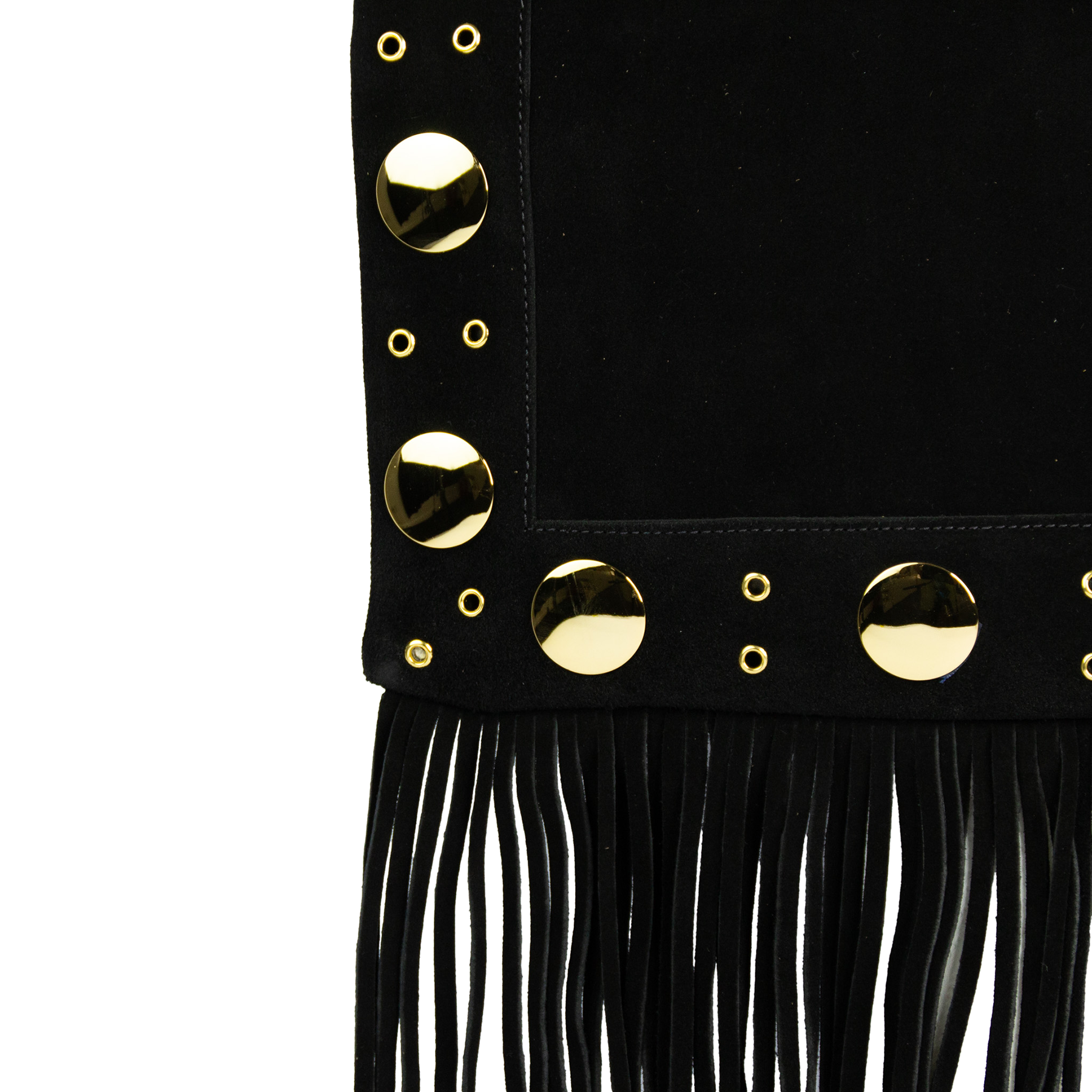 Bolsa Tiracolo Boho James Couro Legítimo Com Franjas Patrícia Maranhão