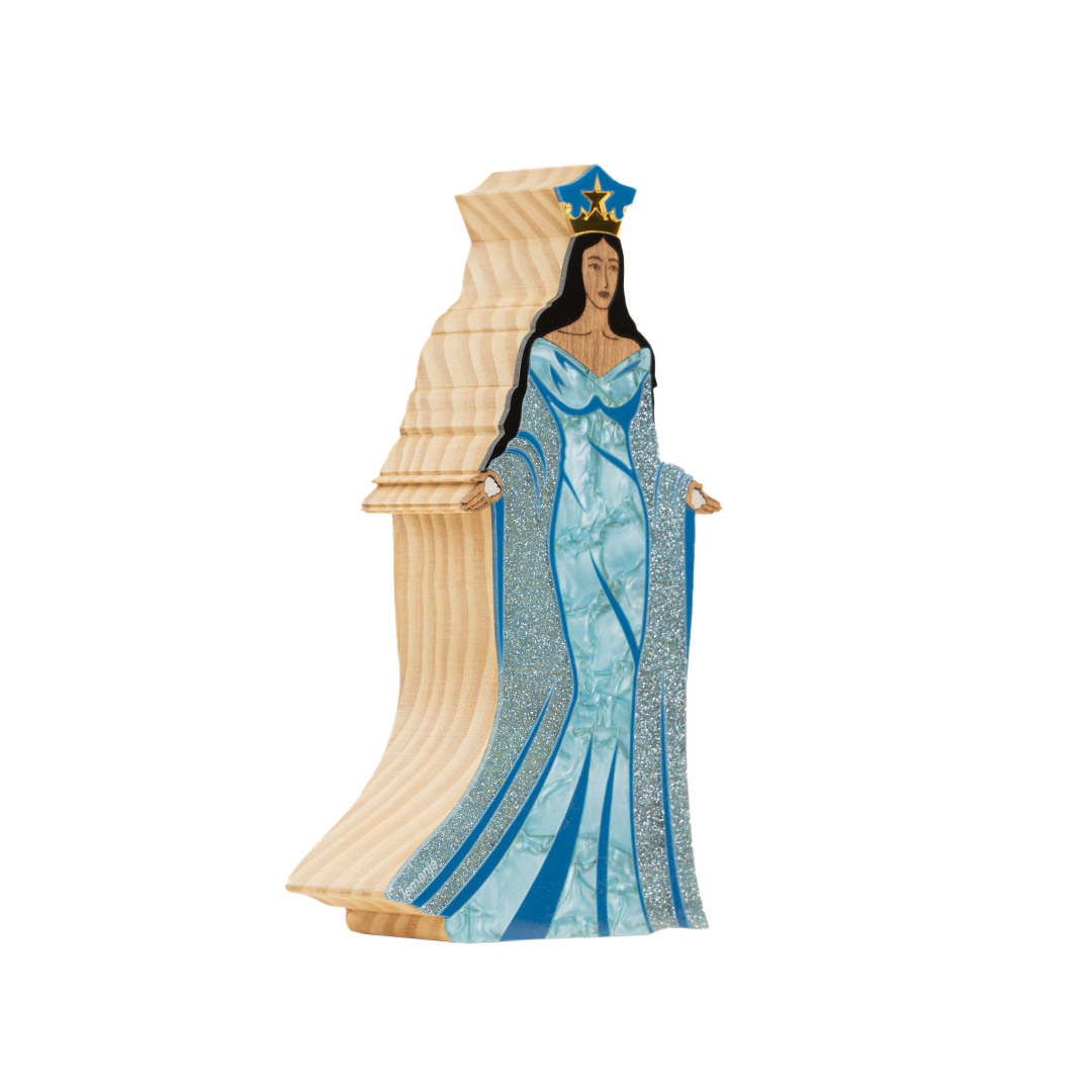 Wooden Sculpture Yemanja Queen of the Sea Patricia Maranhão