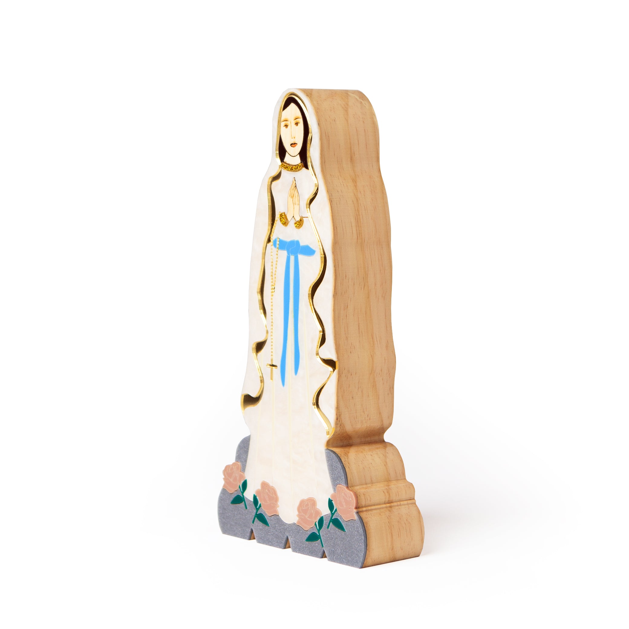 Wood Sculpture Our Lady of Lourdes Sacred Patricia Maranhão