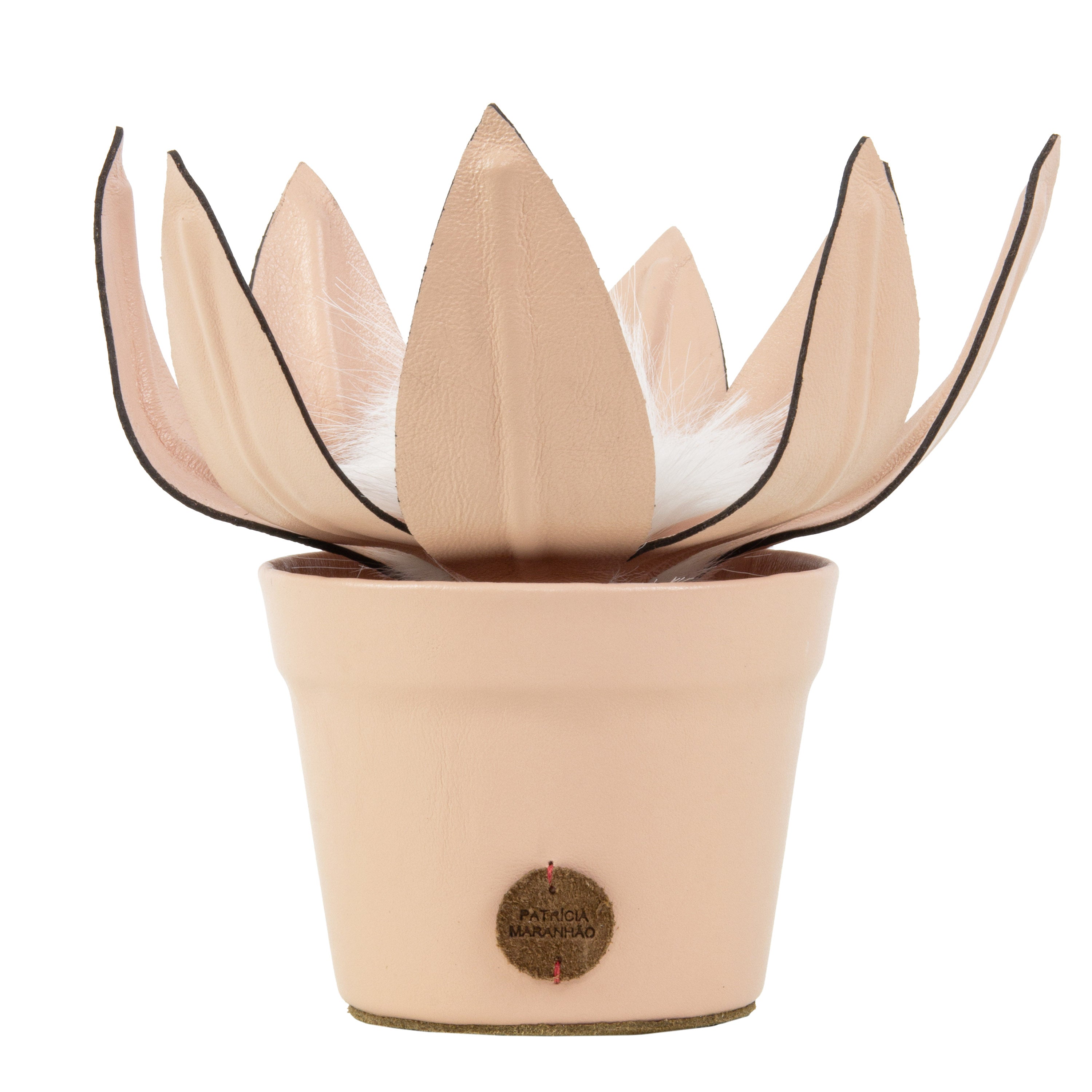 Antique Leather Protea Plant Pot by Patrícia Maranhão