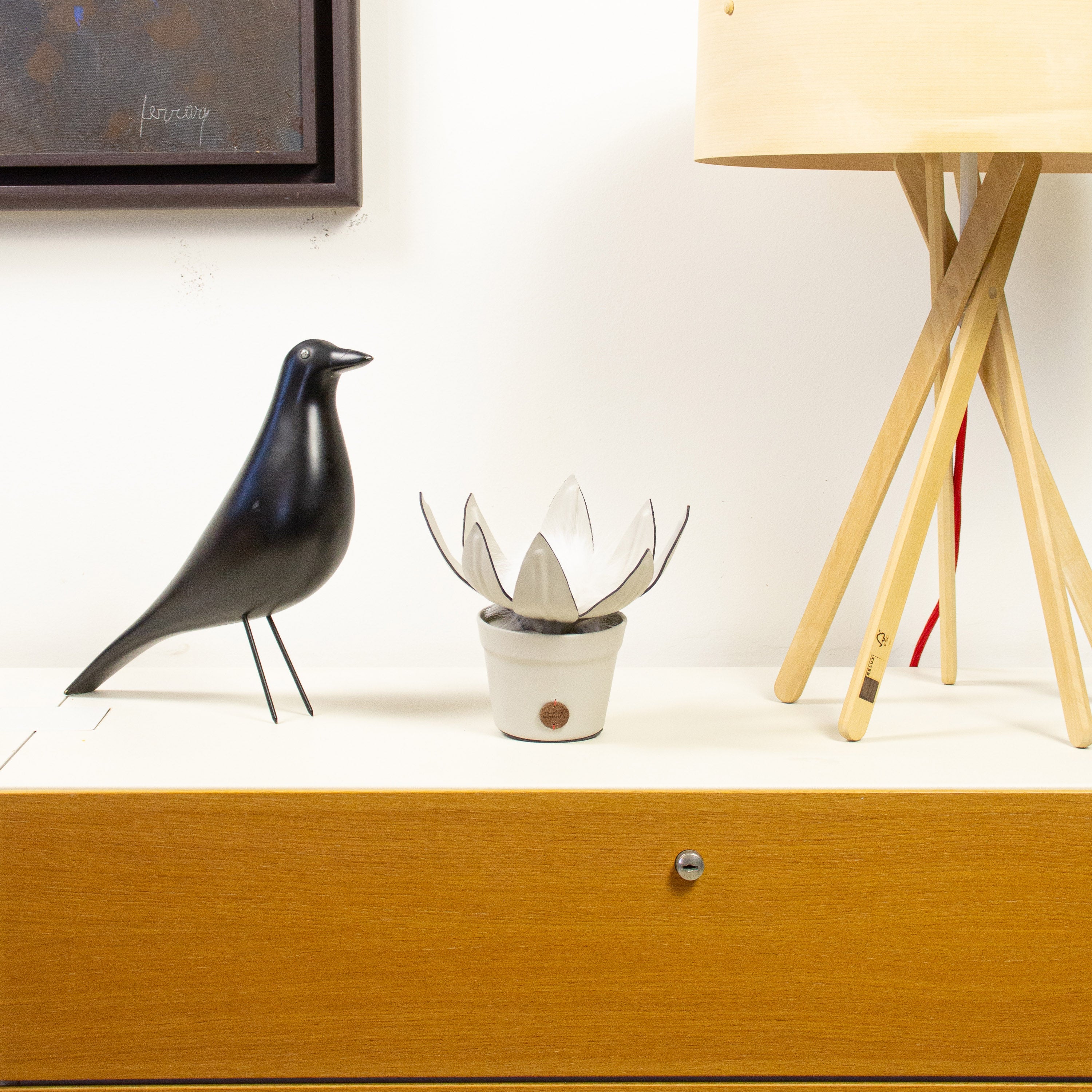 Protea Ice Plant Pot in Leather by Patricia Maranhão