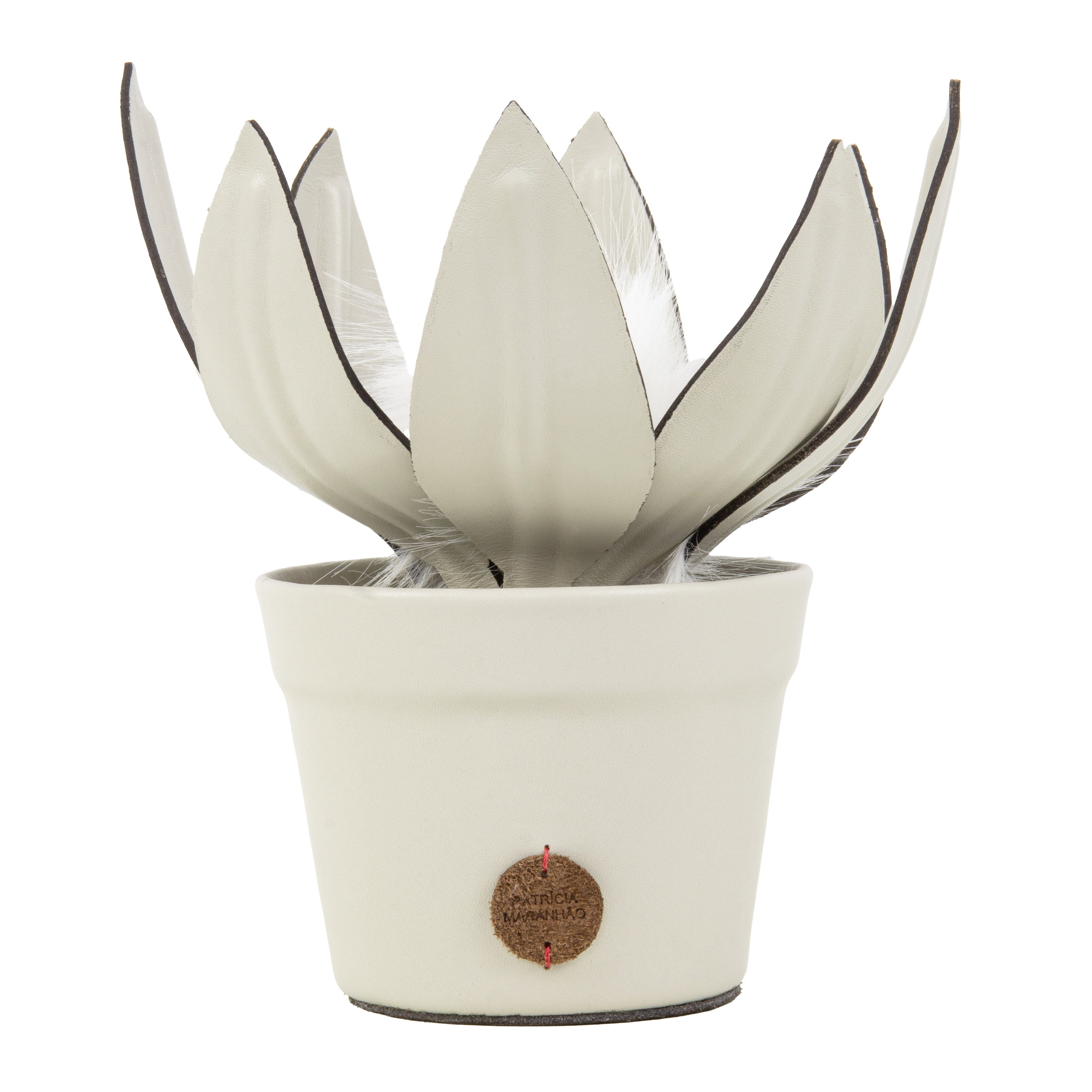 Protea Ice Plant Pot in Leather by Patricia Maranhão