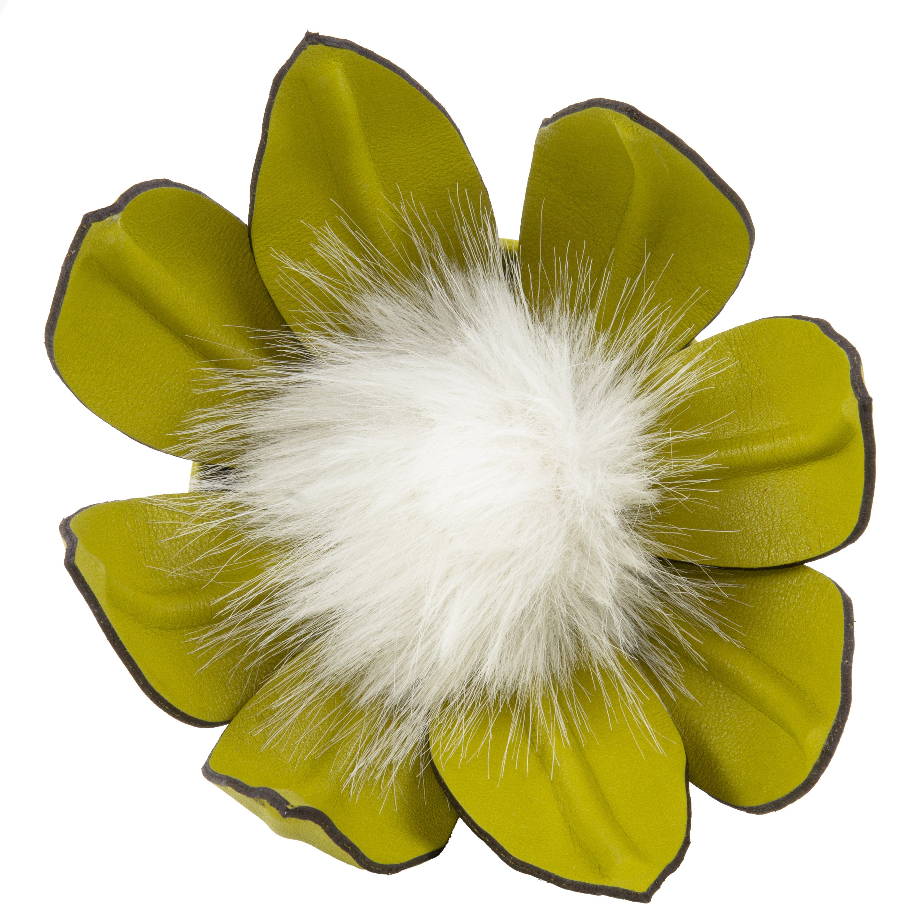 Protea Mustard Plant Pot in Leather by Patrícia Maranhão