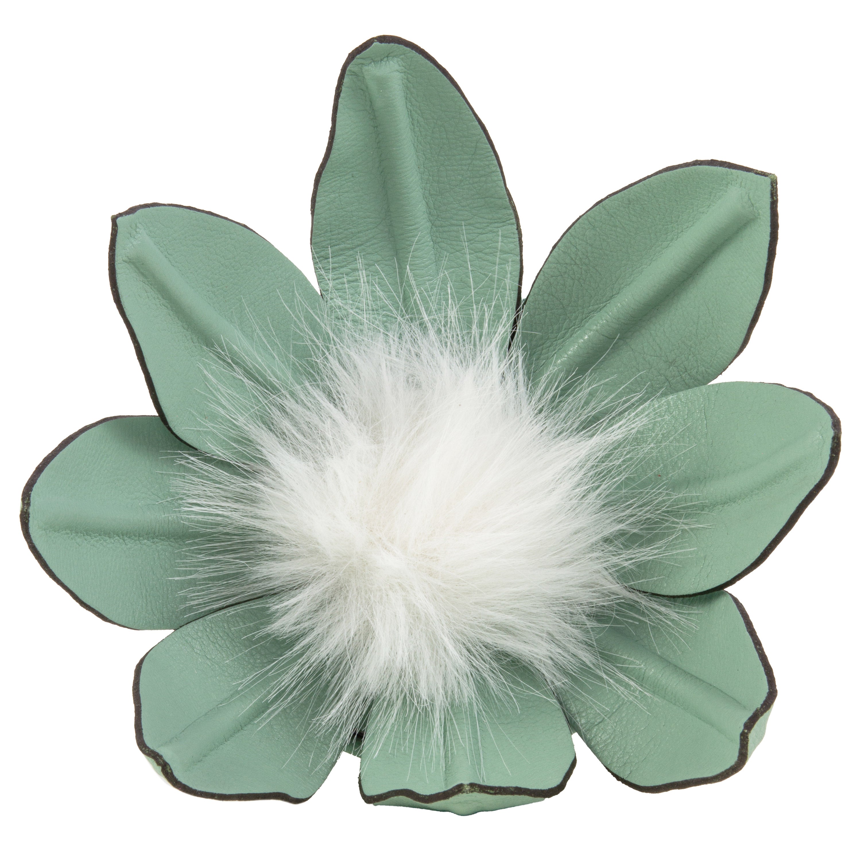 Aqua Green Protea Plant Pot in Leather by Patrícia Maranhão