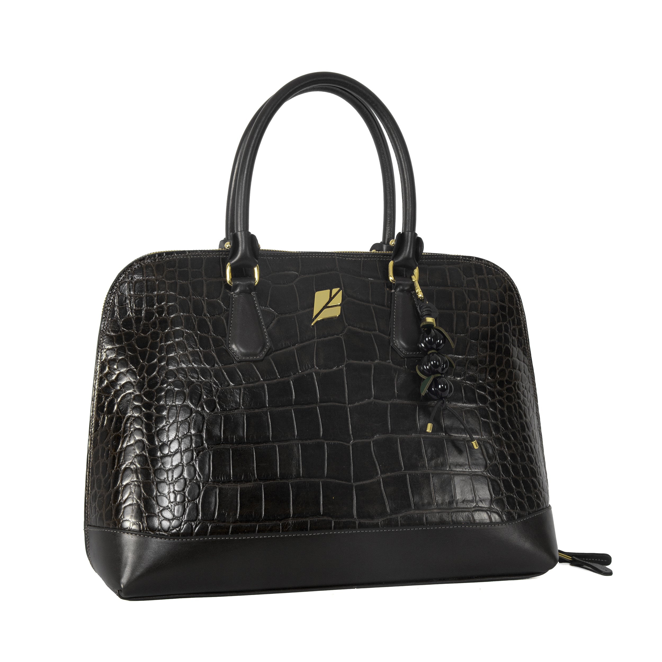 Chaveiro de Luxo em Couro Legítimo Pitangão Preto Patricia Maranhão
