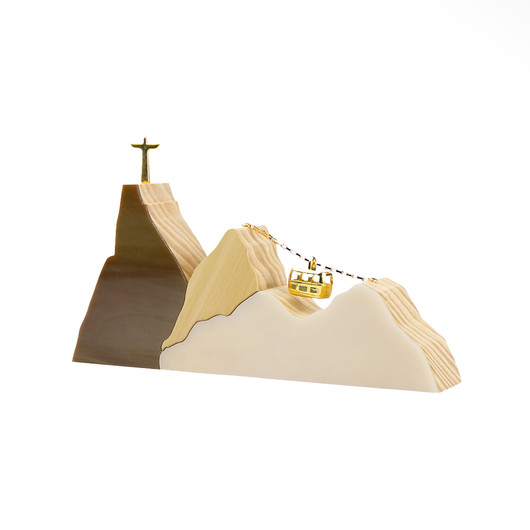Wooden Sculpture Landscape Gold River Medium Patricia Maranhão