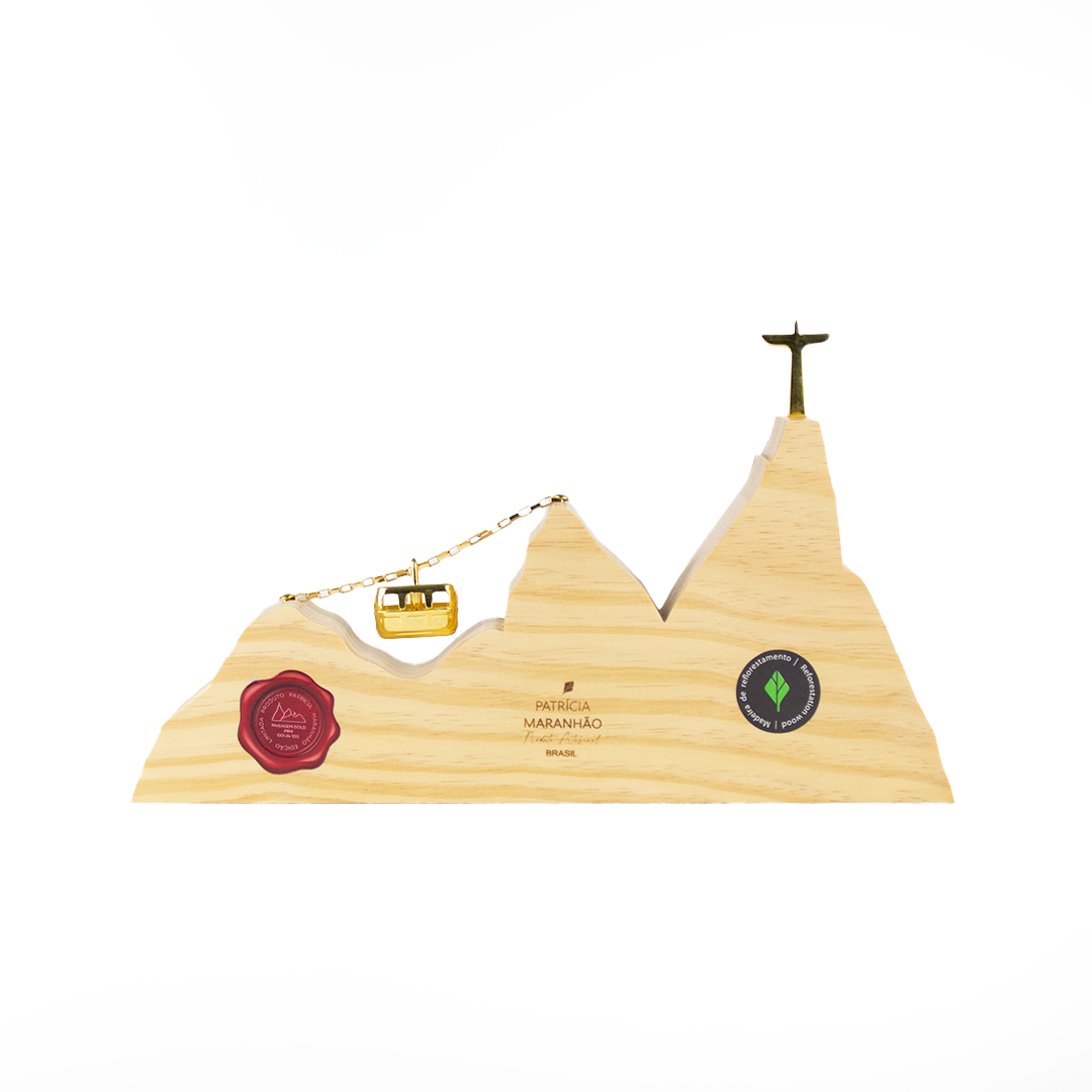 Wooden Sculpture Landscape Gold River Medium Patricia Maranhão