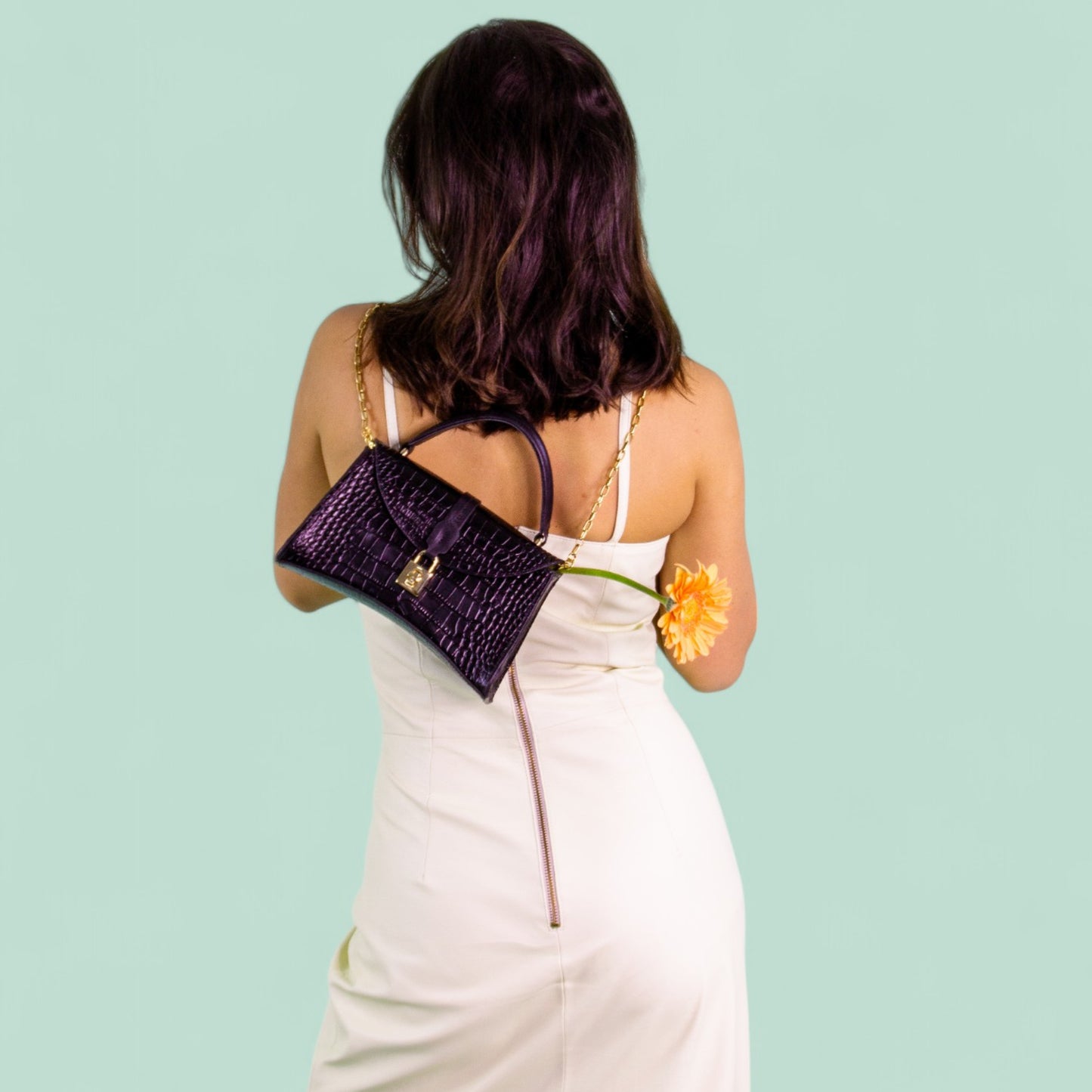 Bolsa Mini Tiracolo Fancy Couro Legítimo Croco Patrícia Maranhão