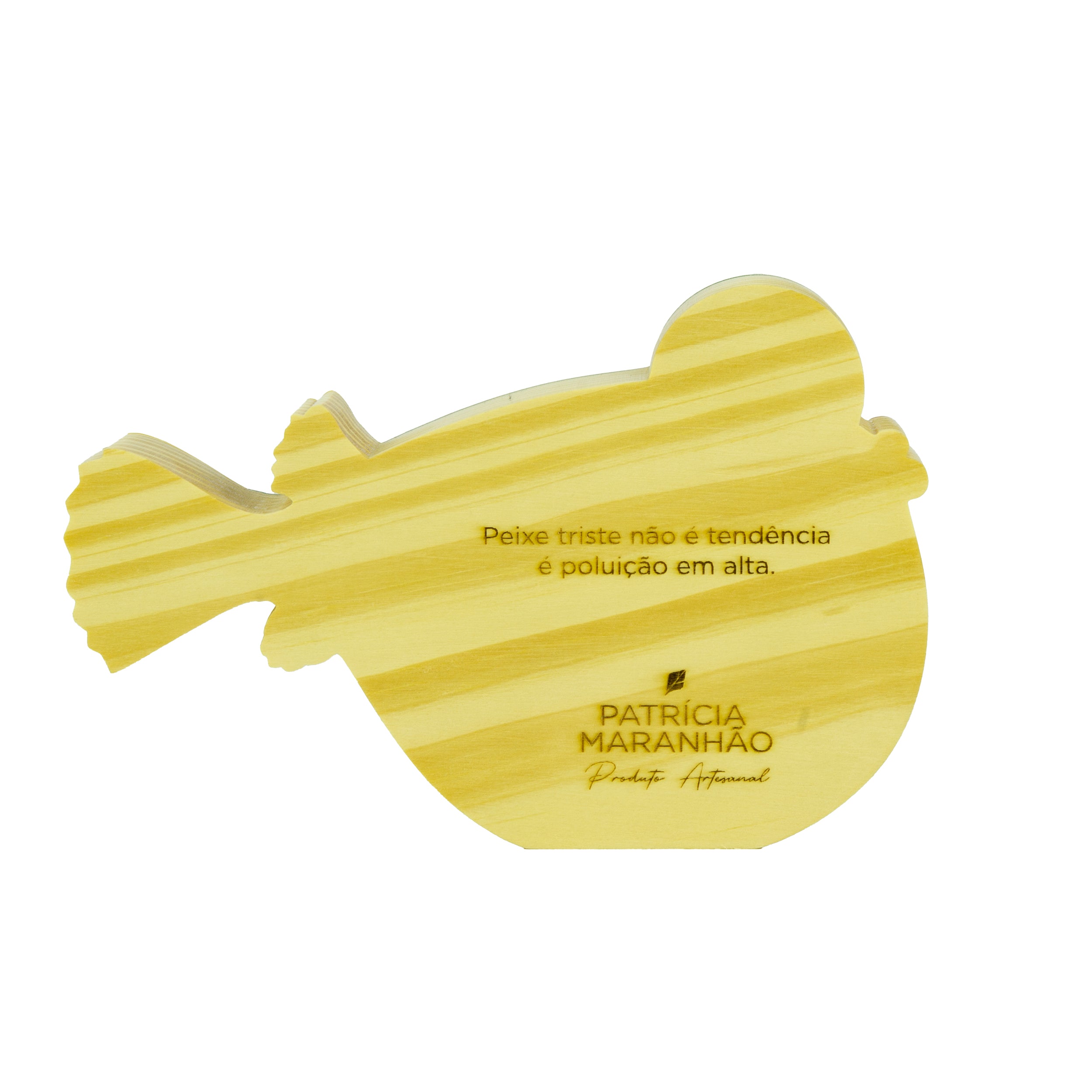 Wooden Sculpture of a Bubble Thrush Fish by Patricia Maranhão