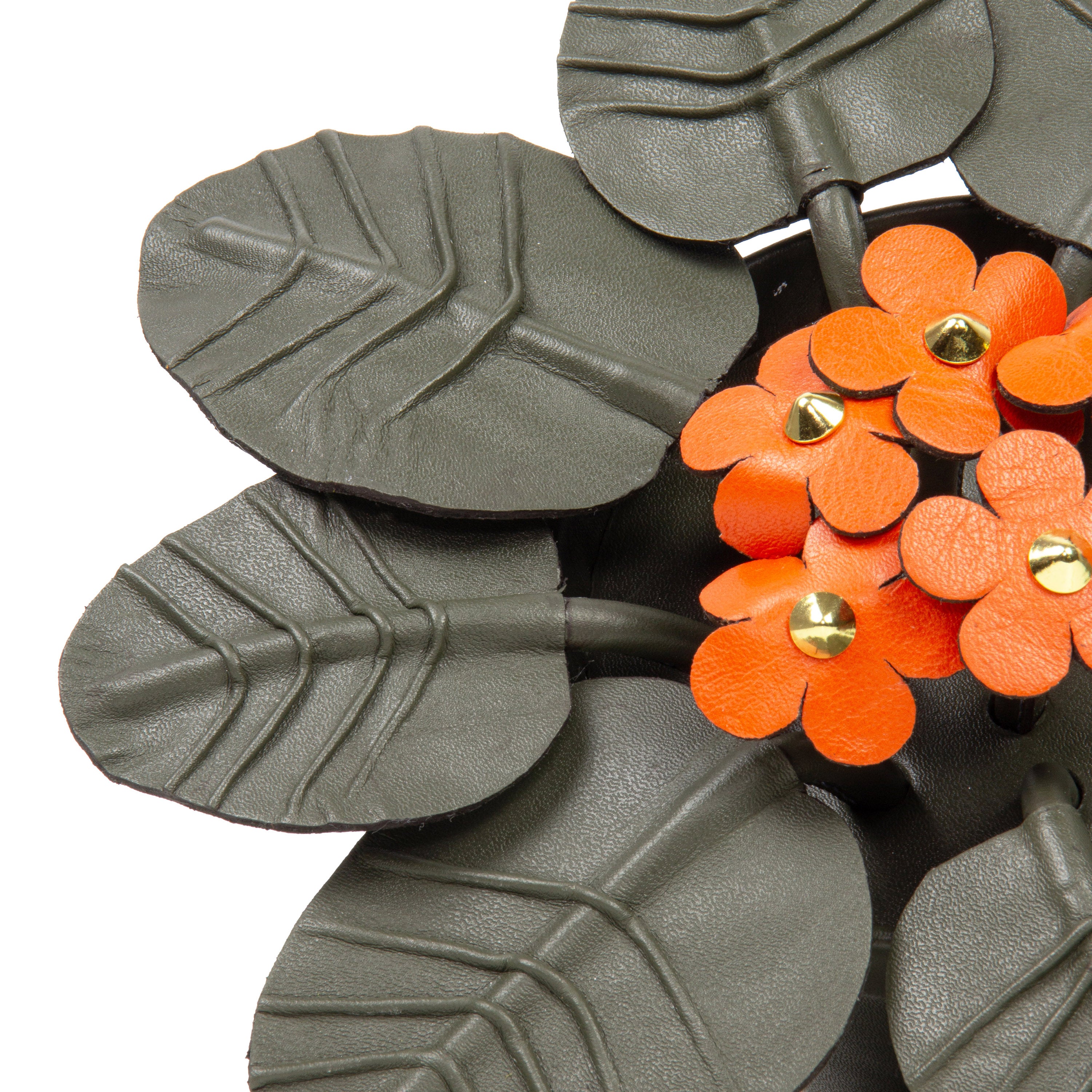 Orange Violet Plant Pot in Leather by Patricia Maranhão