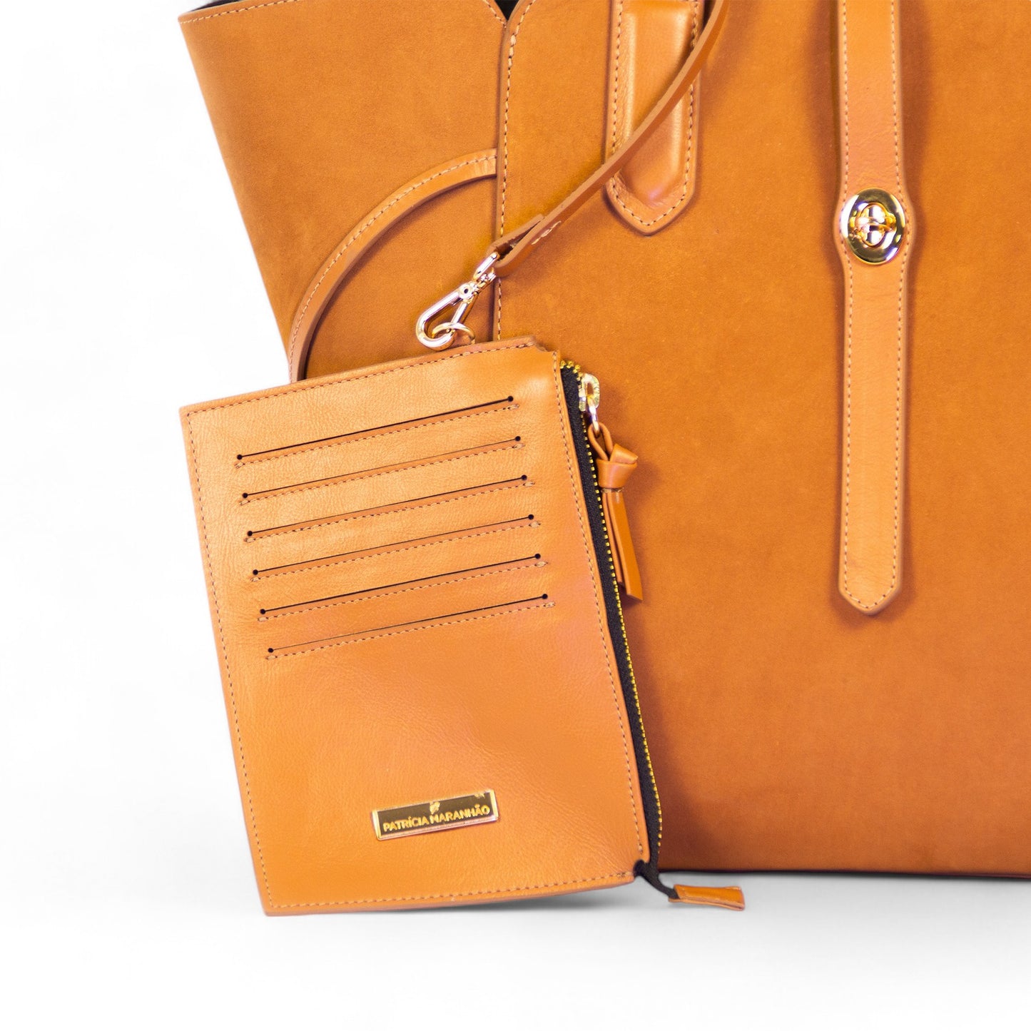 Bolsa Shopping Melania Couro Legítimo Caramelo Patrícia Maranhão